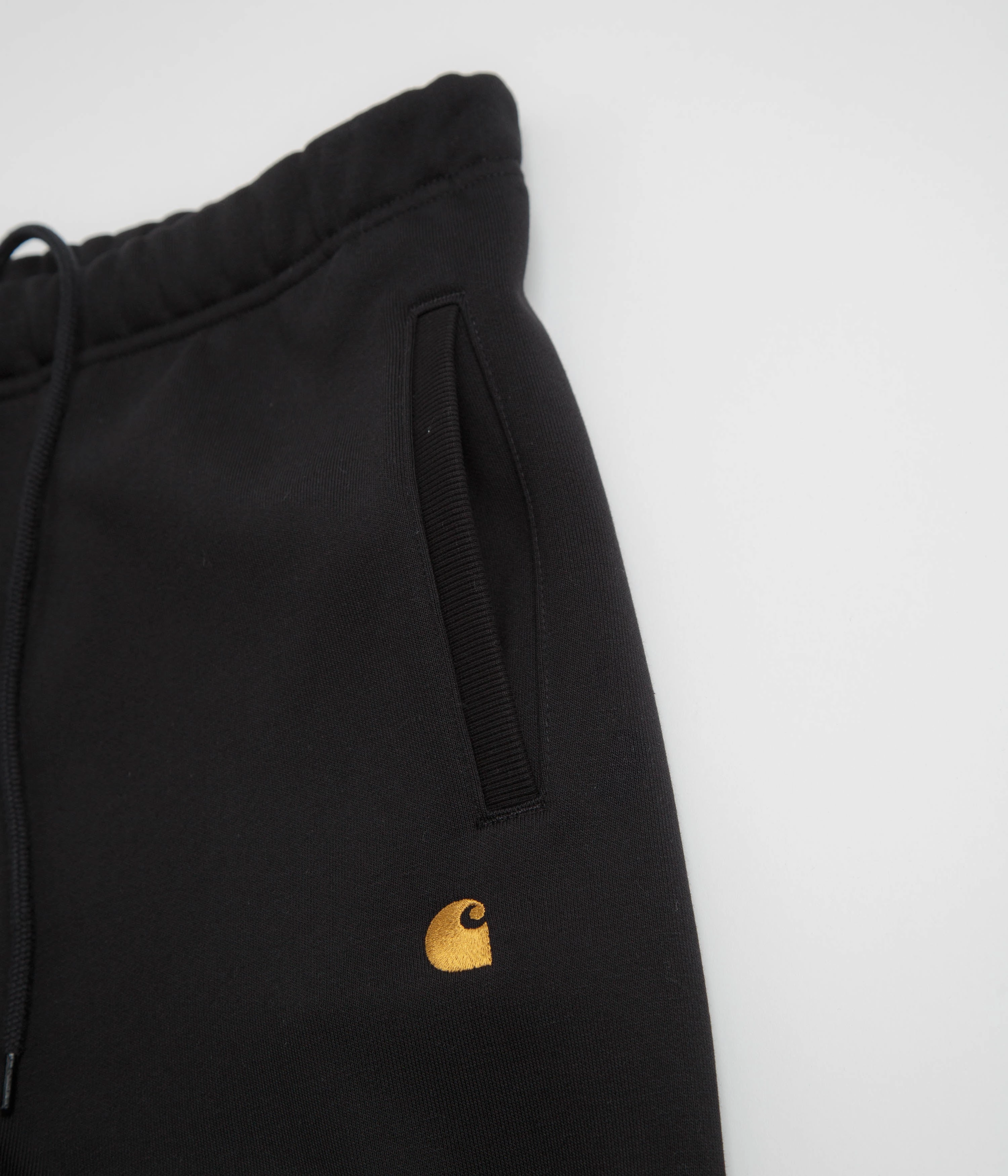 Loose Fit Carhartt Chase Sweatpants - Black / Gold