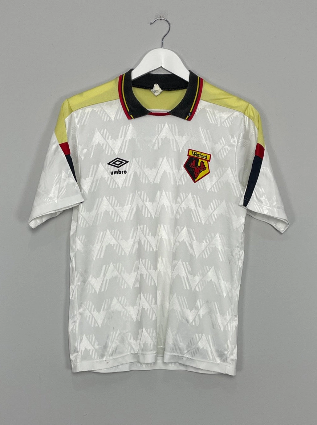Ribbed Hem Detail 1989/91 WATFORD AWAY SHIRT (S) UMBRO