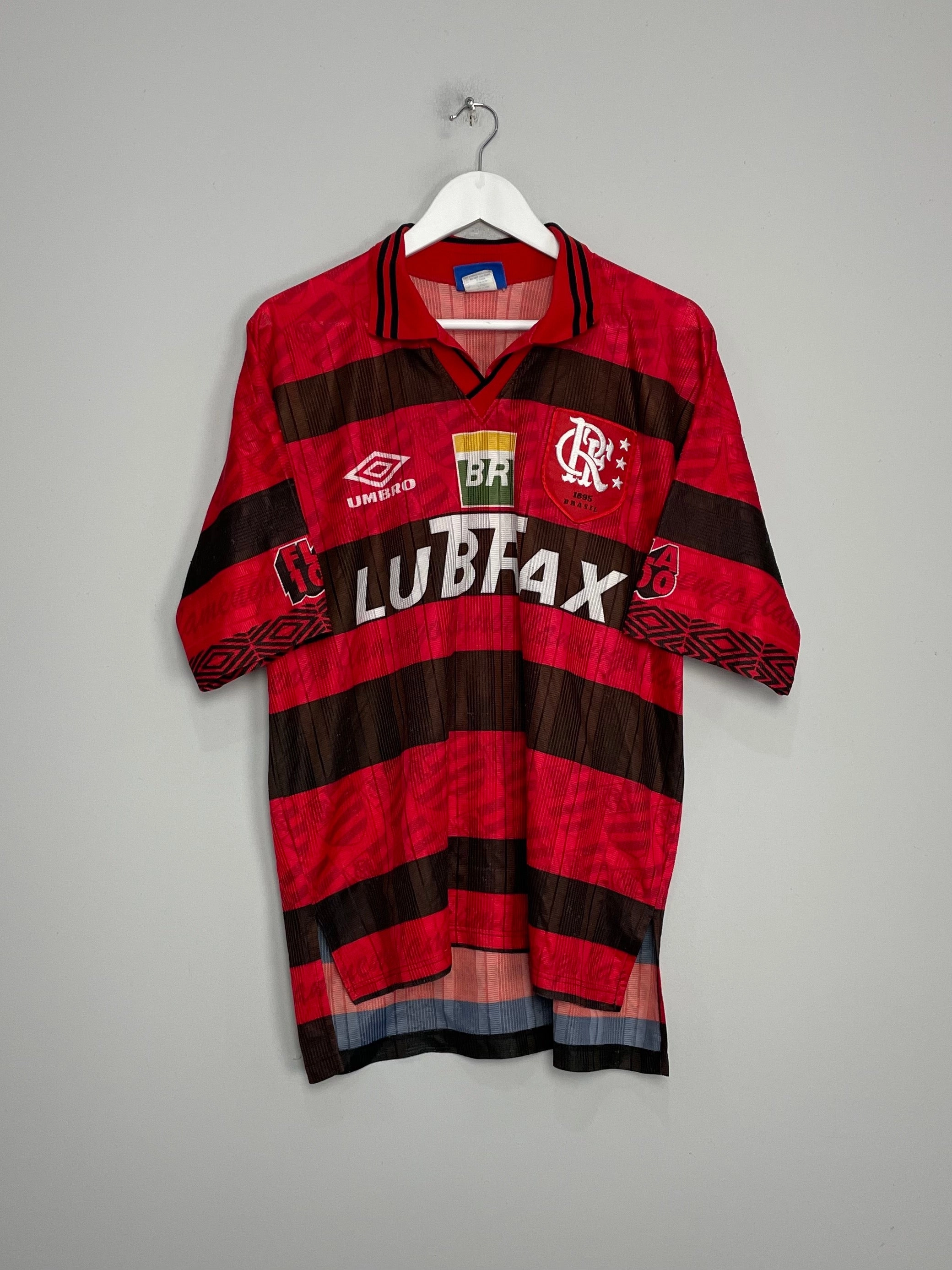 Sublimation Ready Fabric Hydrophobic Edge Taping 1995/96 FLAMENGO *CENTENARY* HOME SHIRT (XL) UMBRO