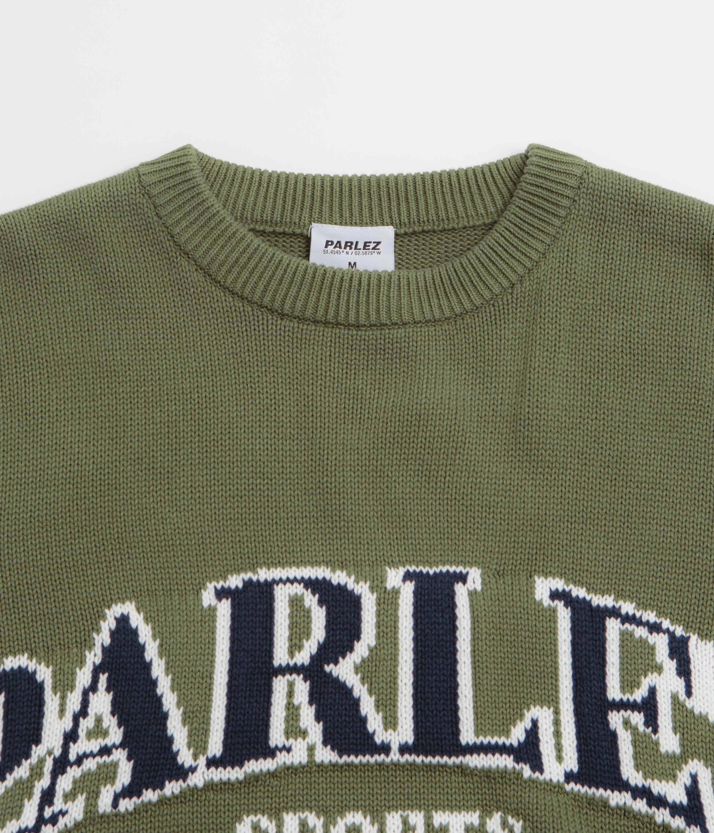 Parlez Phelan Crewneck Sweatshirt - Olive Green Modern Bold
