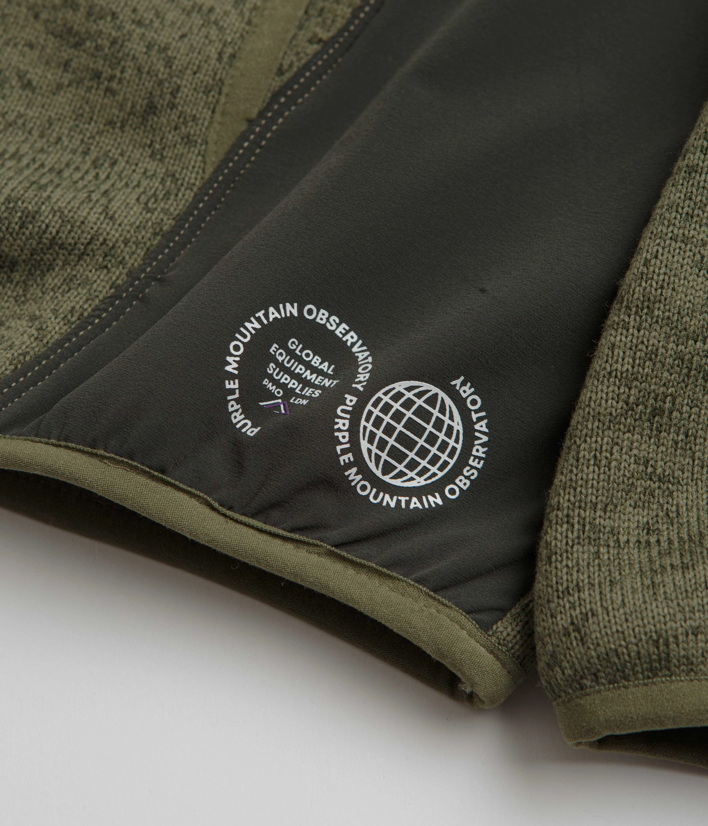 Purple Mountain Observatory Solo Fleck Fleece - Khaki Two Tone Trim Layering Essential