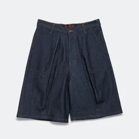 August Denim Short - Indigo Blue Gentle On Skin Modern Aesthetic
