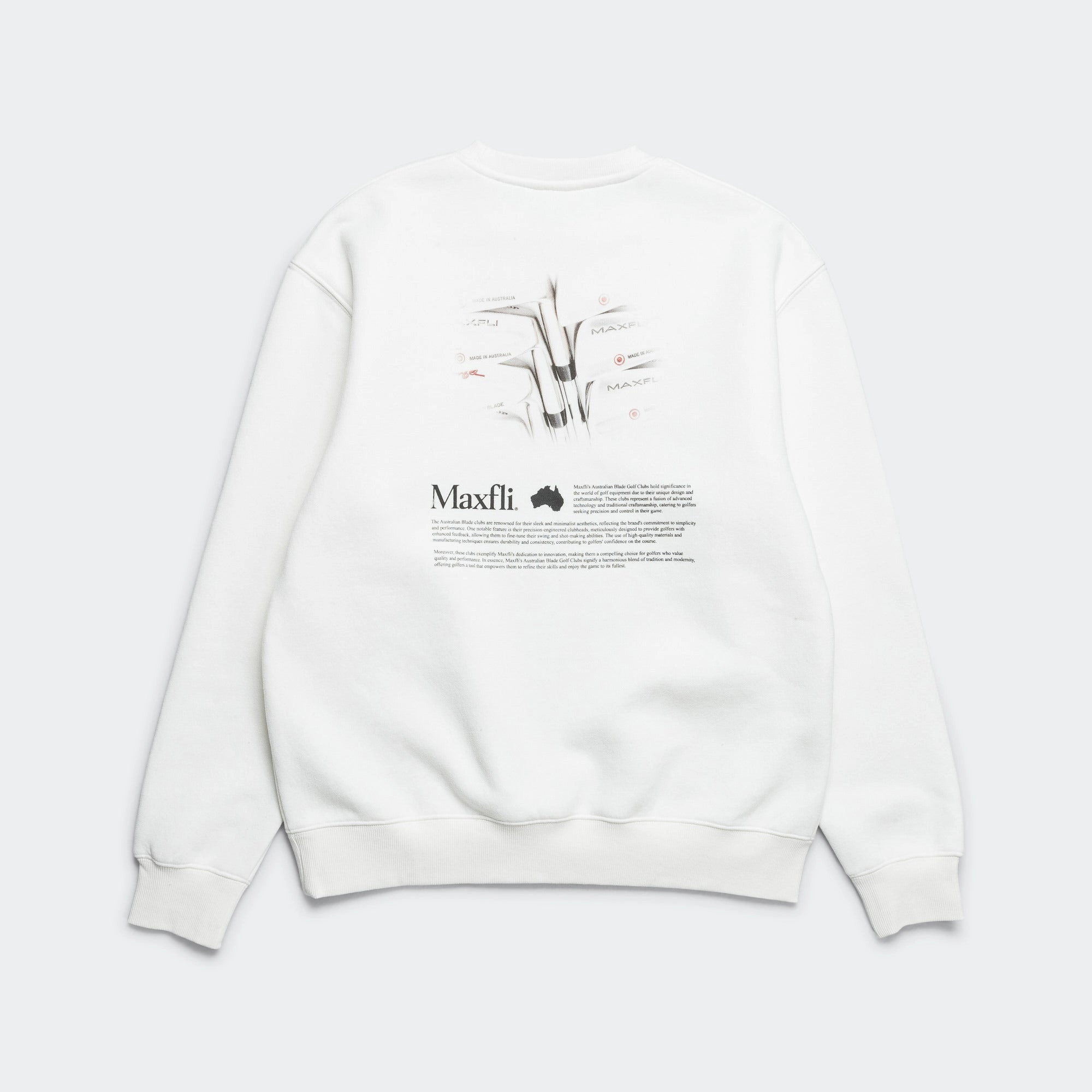 hot weather wear Washable Aussie Blades Crewneck x Maxfli - White