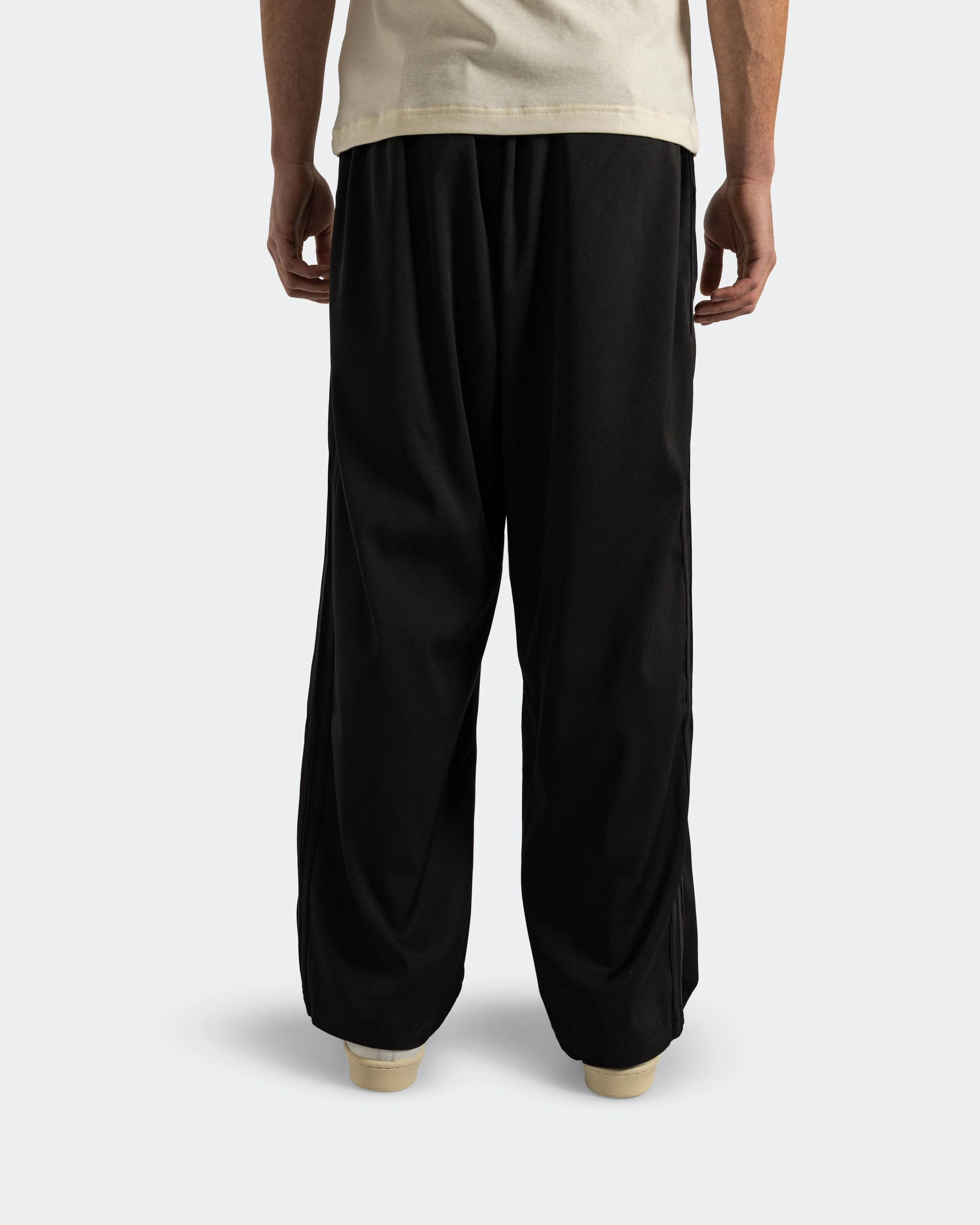 Baggy Track Pant - Black/Black Tapered Leg Design