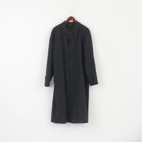 Baker Street Men 42 L Long Coat Black Design in Italy by Carlo Bellucci Lined Vintage Top Durable Seams Snow Proof