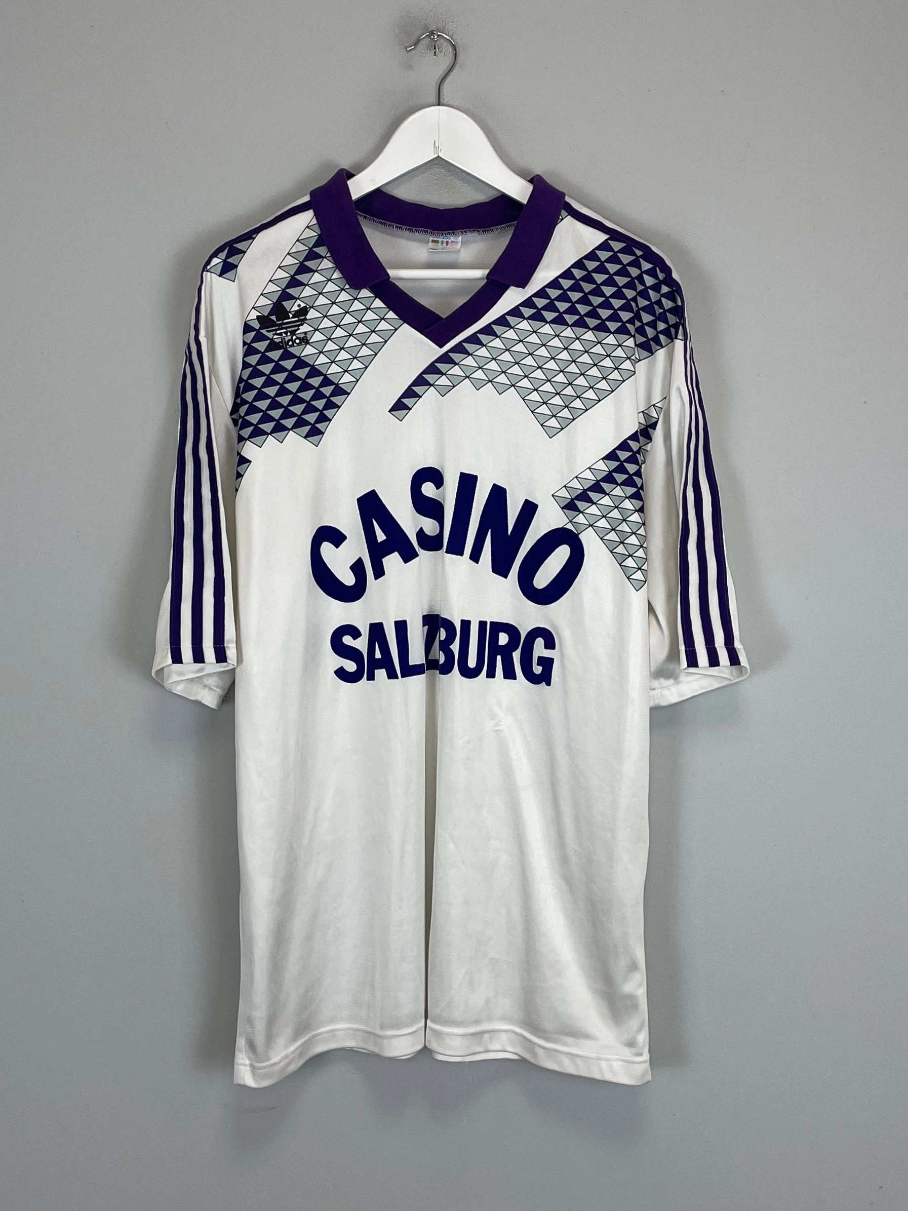 1991/92 CASINO SALZBURG HOME SHIRT (XL) ADIDAS dry surface Durable Blend Fabric