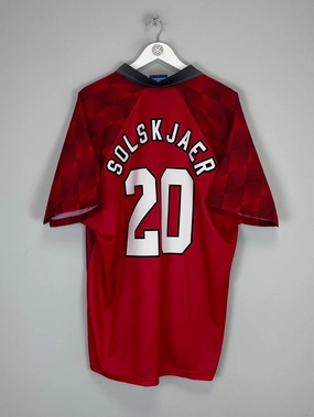 Training Wear 1996/98 MANCHESTER UNITED SOLSKJAER #20 HOME SHIRT (XL) UMBRO