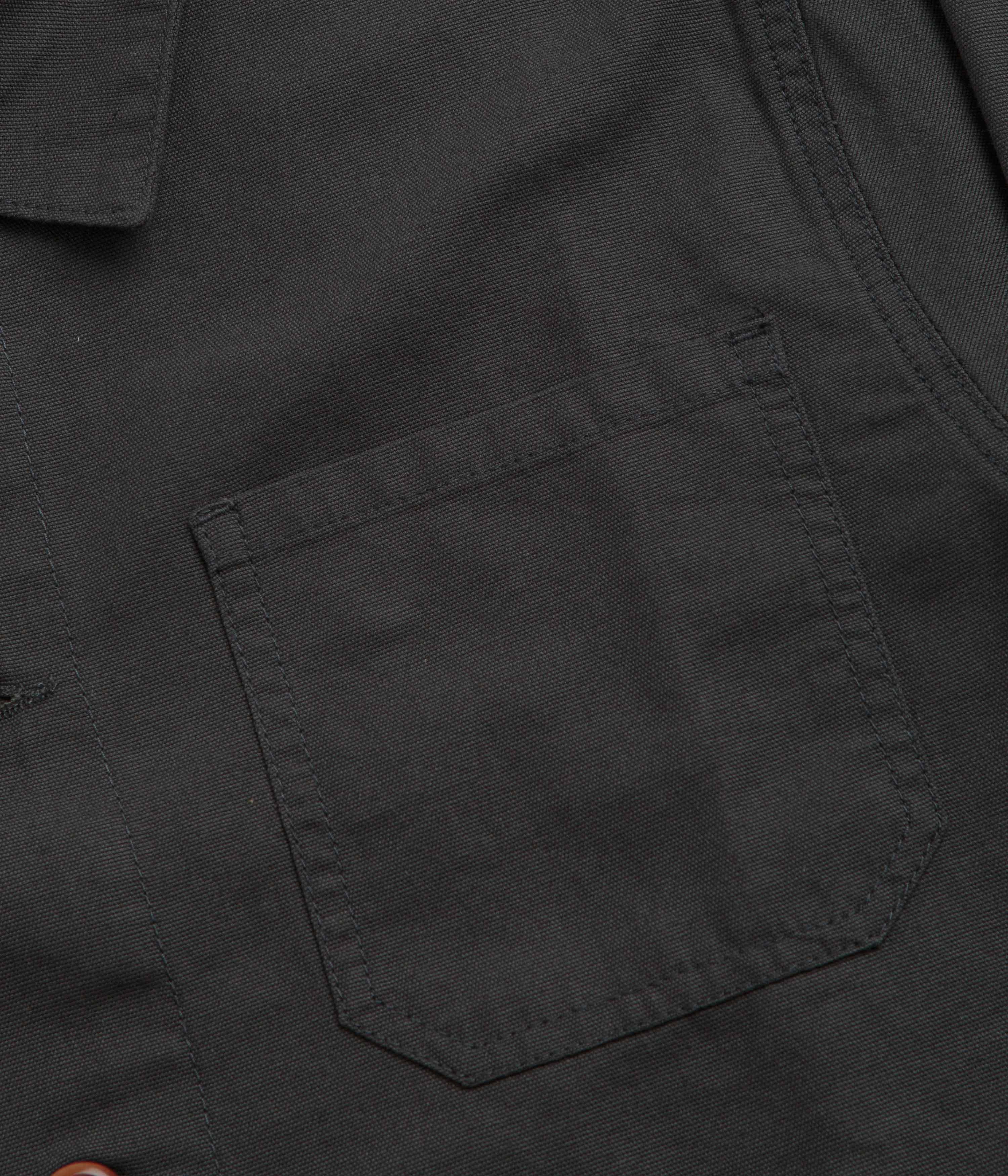 Raglan Sleeve Construction Quiet Fabric Uskees 3001 Buttoned Overshirt - Charcoal