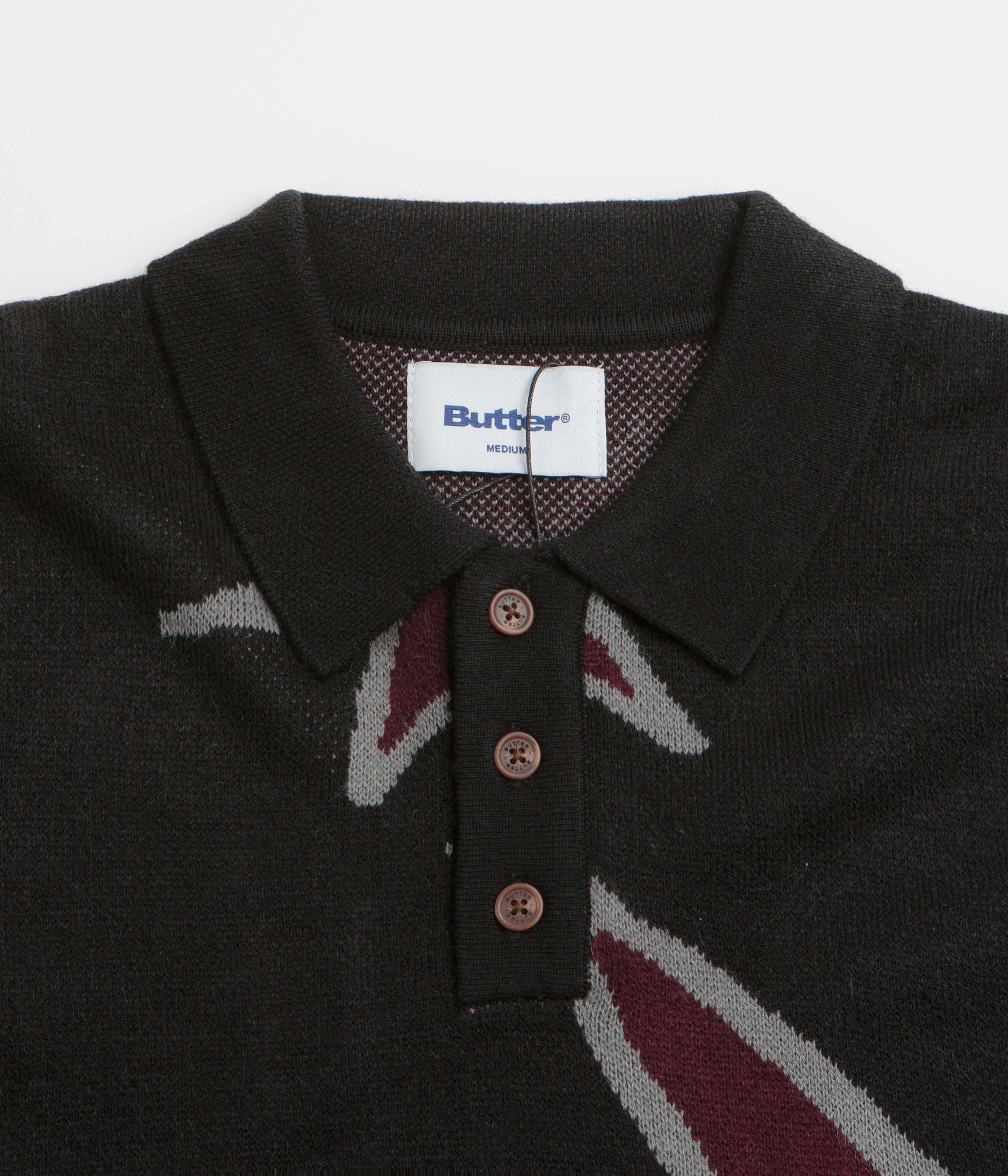 Butter Goods Star Polo Knit Sweatshirt - Black Weekend Comfort