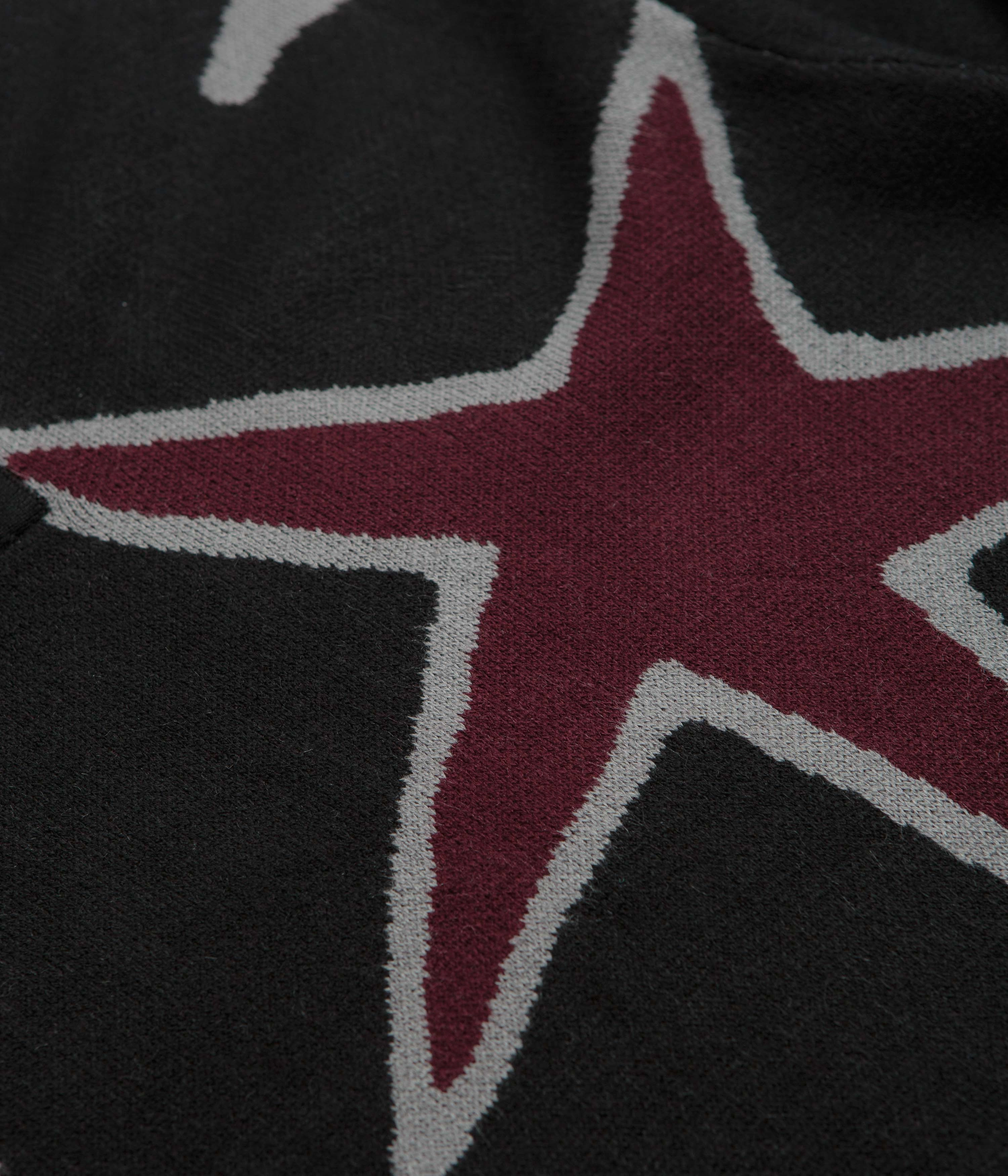 product clearance Ombre Butter Goods Star Polo Knit Sweatshirt - Black