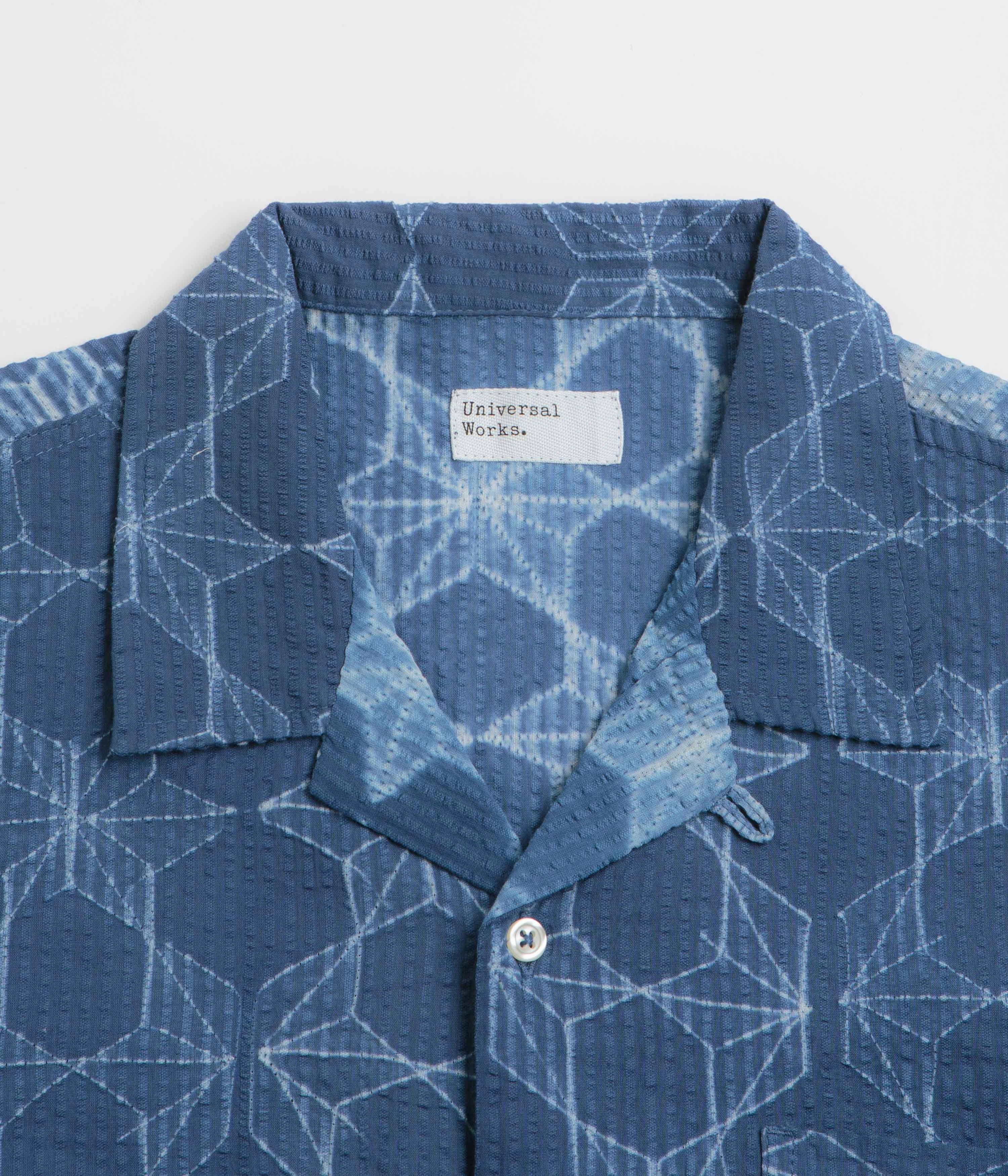 Universal Works Road Shirt - Indigo Business Meeting Flatlock stitching