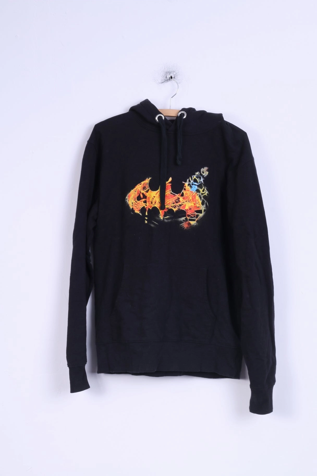 Versatile Comfort All Purpose Layer Batman Mens L Sweatshirt Black Hooded Kangaroo Pocket Cotton Blouse