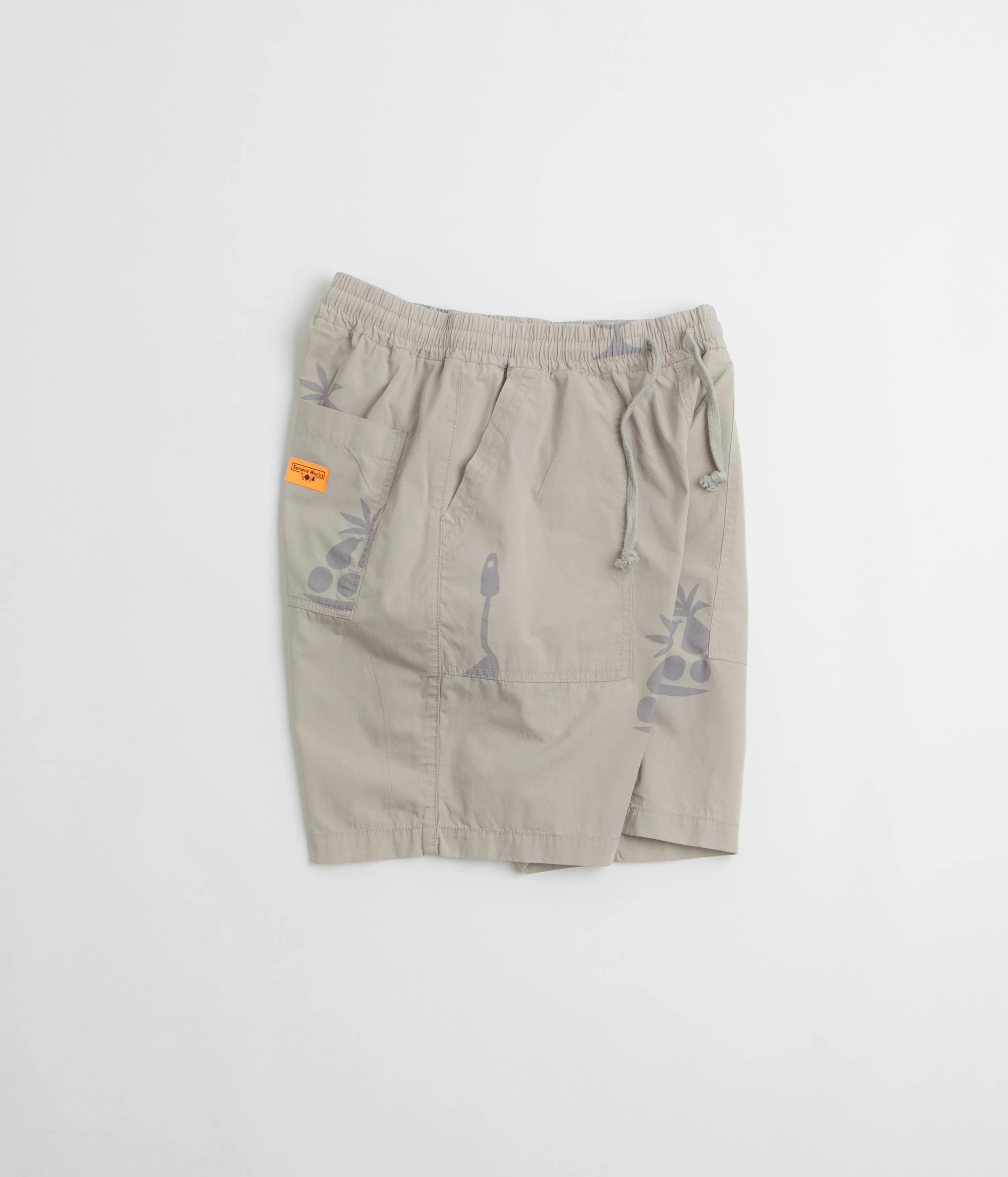 Service Works Poplin Printed Chef Shorts - Stone Sun Ready Summer Ready