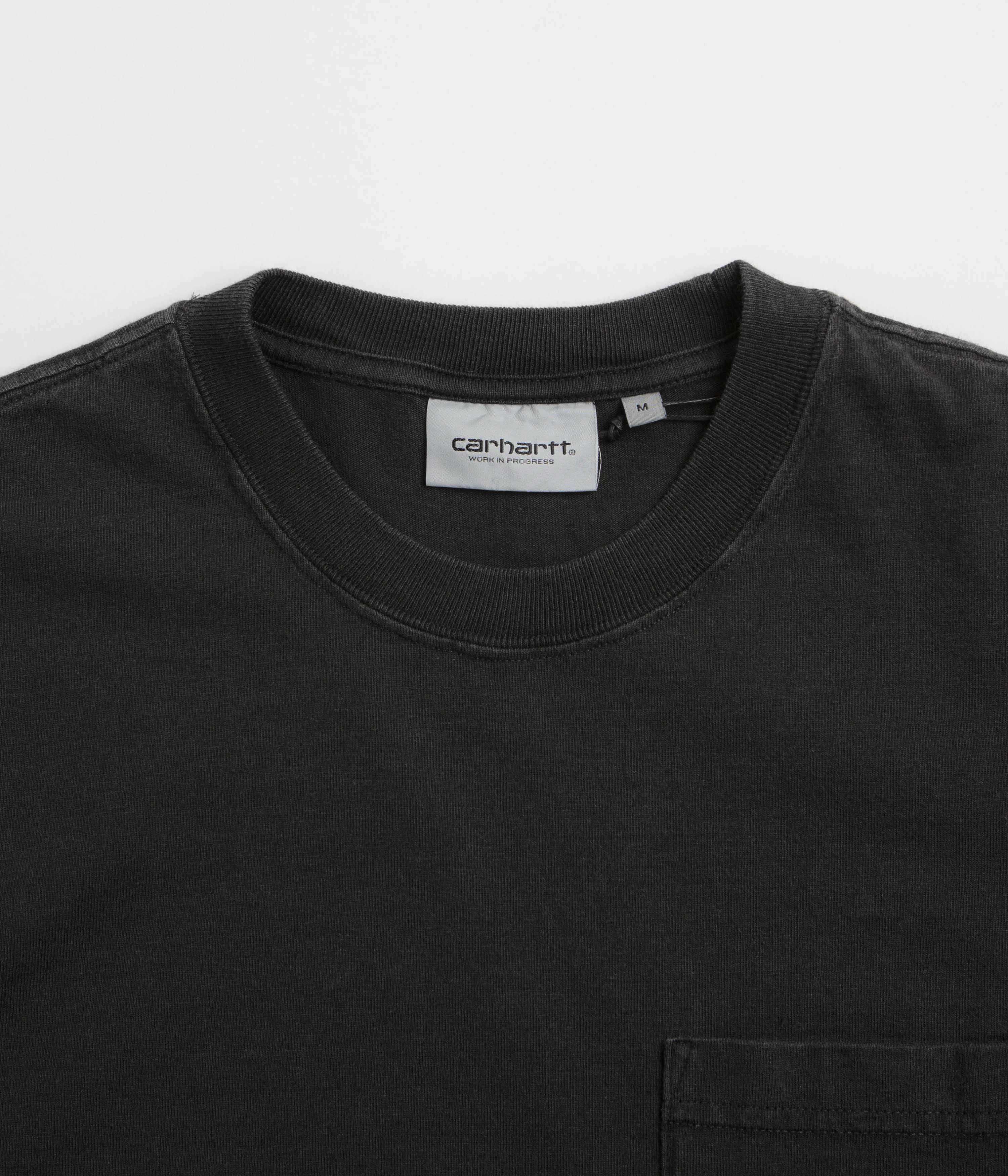 Garment Washed Texture Carhartt Ingo Pocket T-Shirt - Black