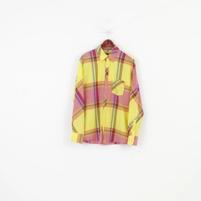 Stylish Detail Ben Sherman Men XXL Casual Shirt Yellow Checkered Special Brew Long Sleeve Cotton Top