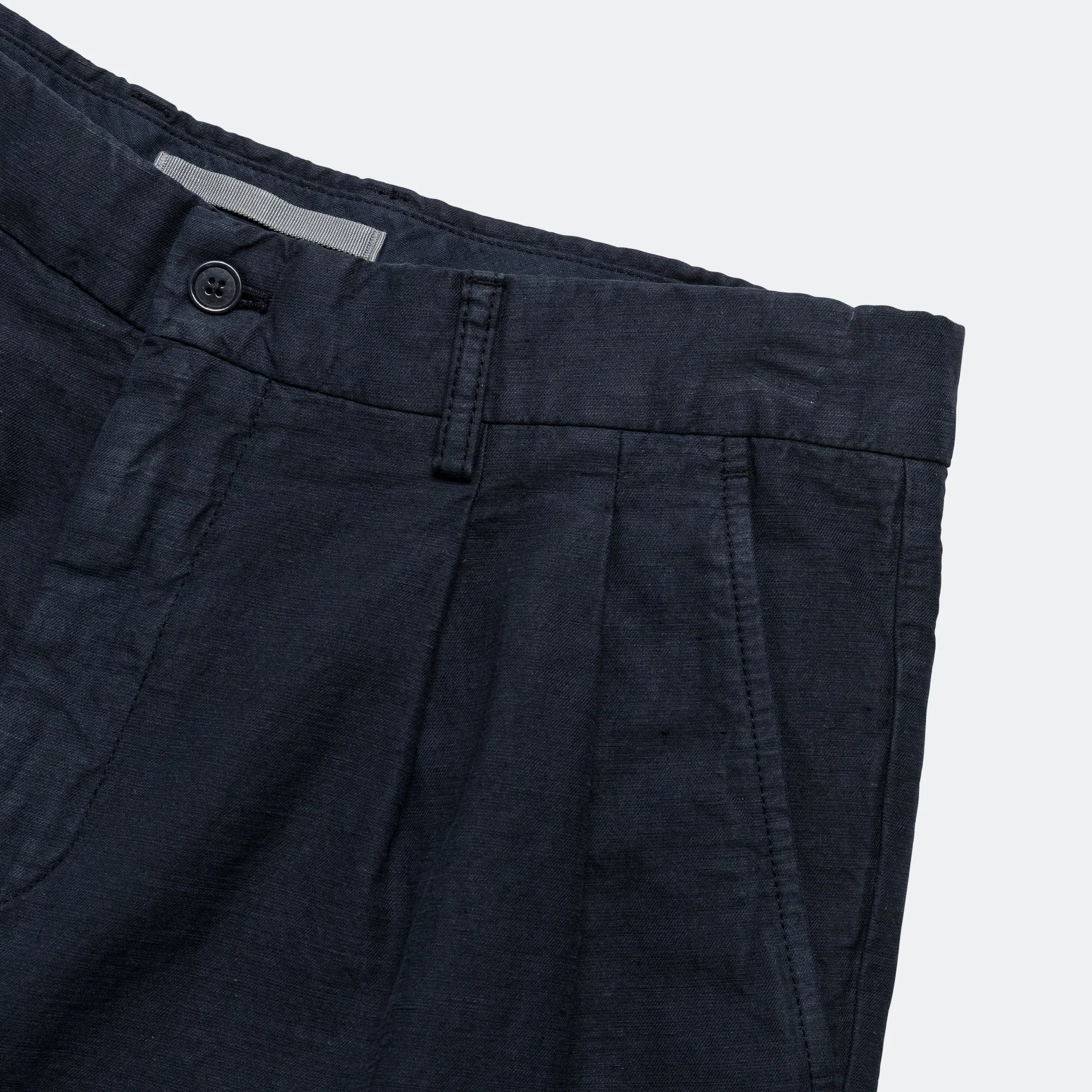 Benn Cotton Linen Shorts - Dark Navy tropical style