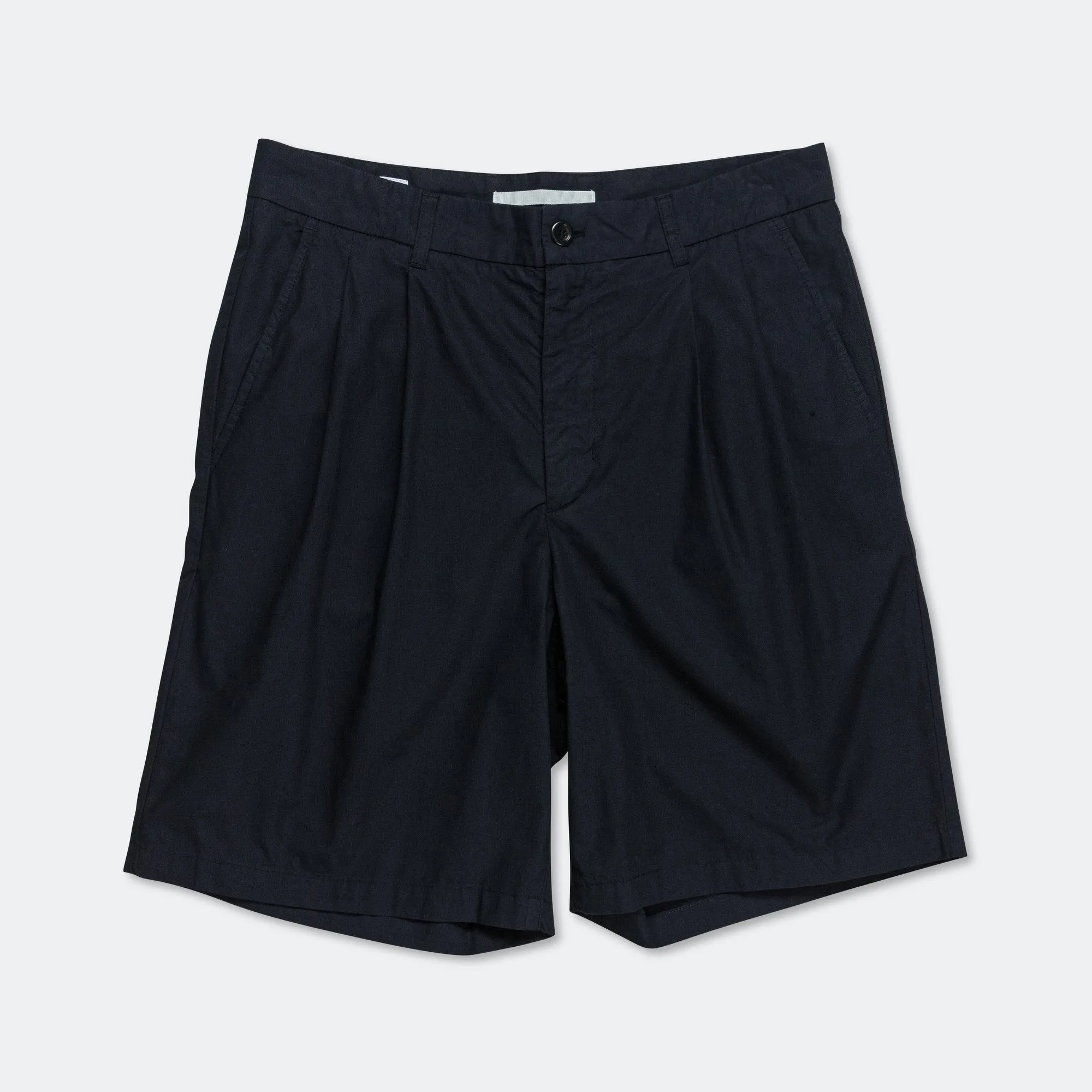Trendy Style Benn Relaxed Typewriter Pleated Short - Dark Navy