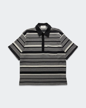 Festival Fashion Gym Polo - Black Blanket Crochet