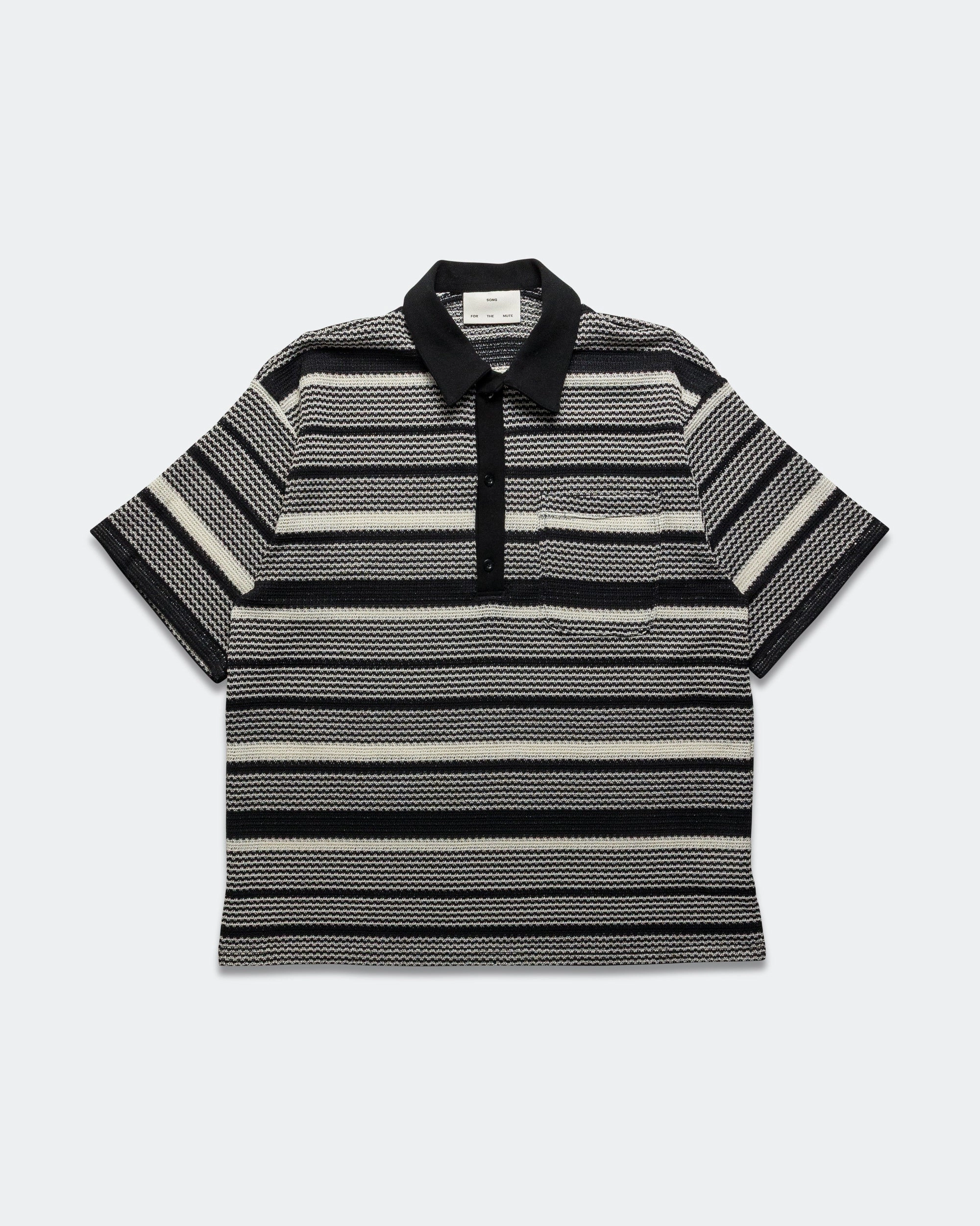 Festival Fashion Gym Polo - Black Blanket Crochet