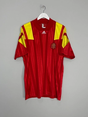 1992/94 SPAIN HOME SHIRT (L) ADIDAS Tear Resistant Weave Soft Brushed Interior