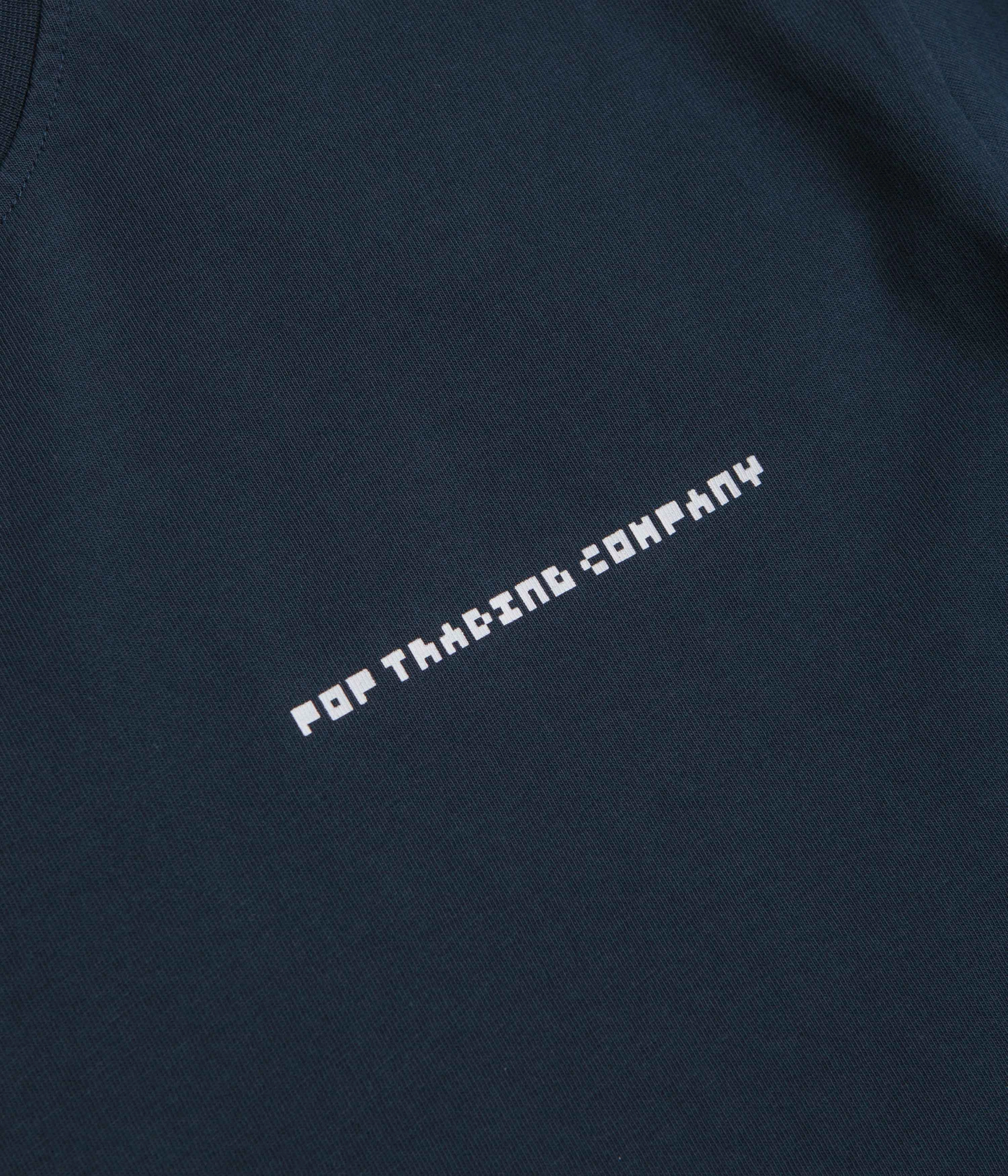 Comfy Casual Pop Trading Company Pixel Logo T-Shirt - Navy