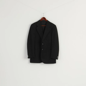 Grade BOKER Herne Men 40 Blazer Black Wool Blend Vintage West Germany Jacket
