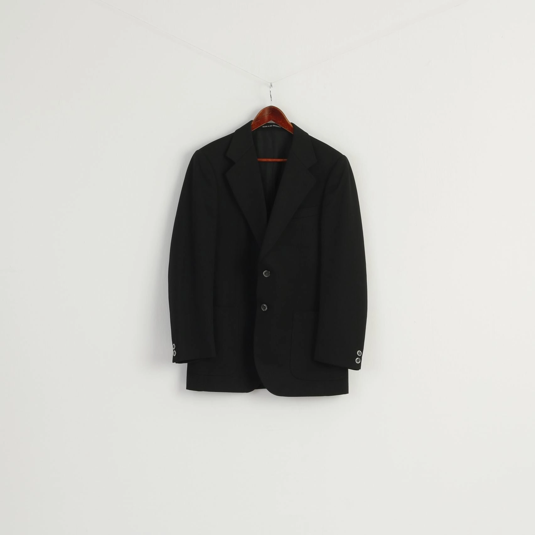 Grade BOKER Herne Men 40 Blazer Black Wool Blend Vintage West Germany Jacket