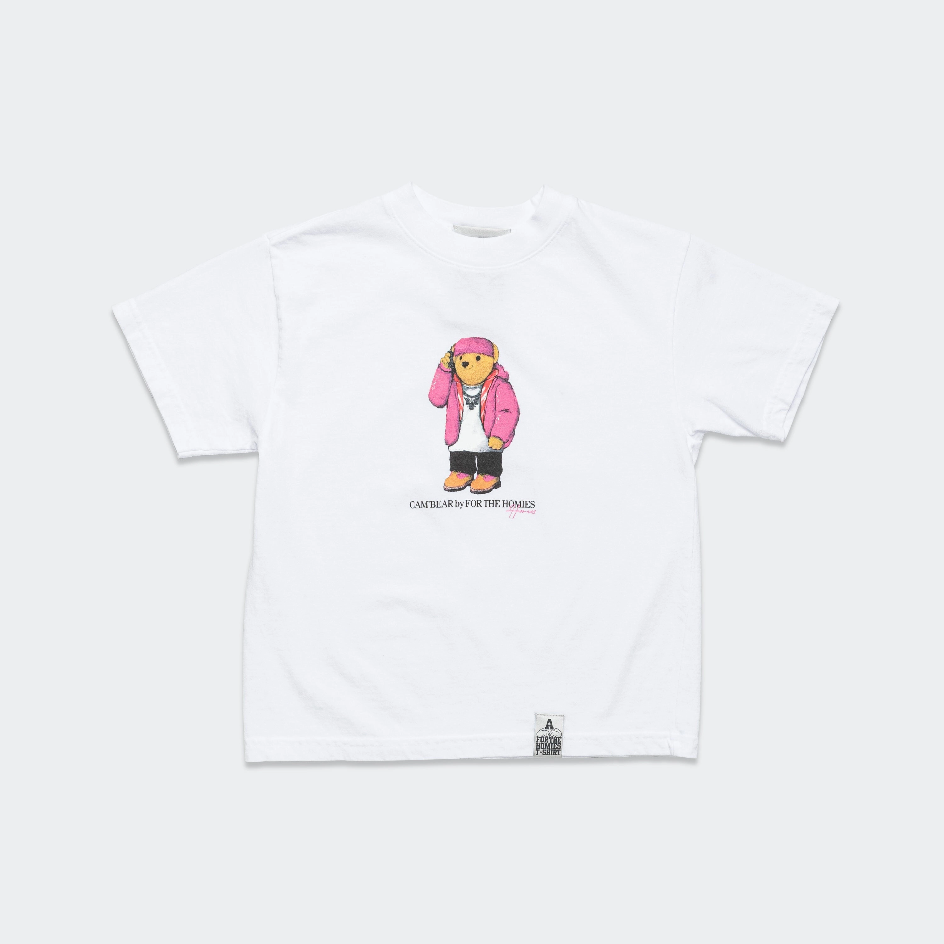 Cam'Bear T-Shirt (Kids) - White LayeredHemDetails Plus size confidence