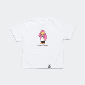 Cam'Bear T-Shirt (Kids) - White LayeredHemDetails Plus size confidence