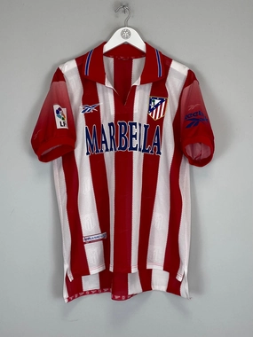 1998/99 ATLETICO MADRID HOME SHIRT (L) REEBOK Functional Activewear Yarn Dye Effect