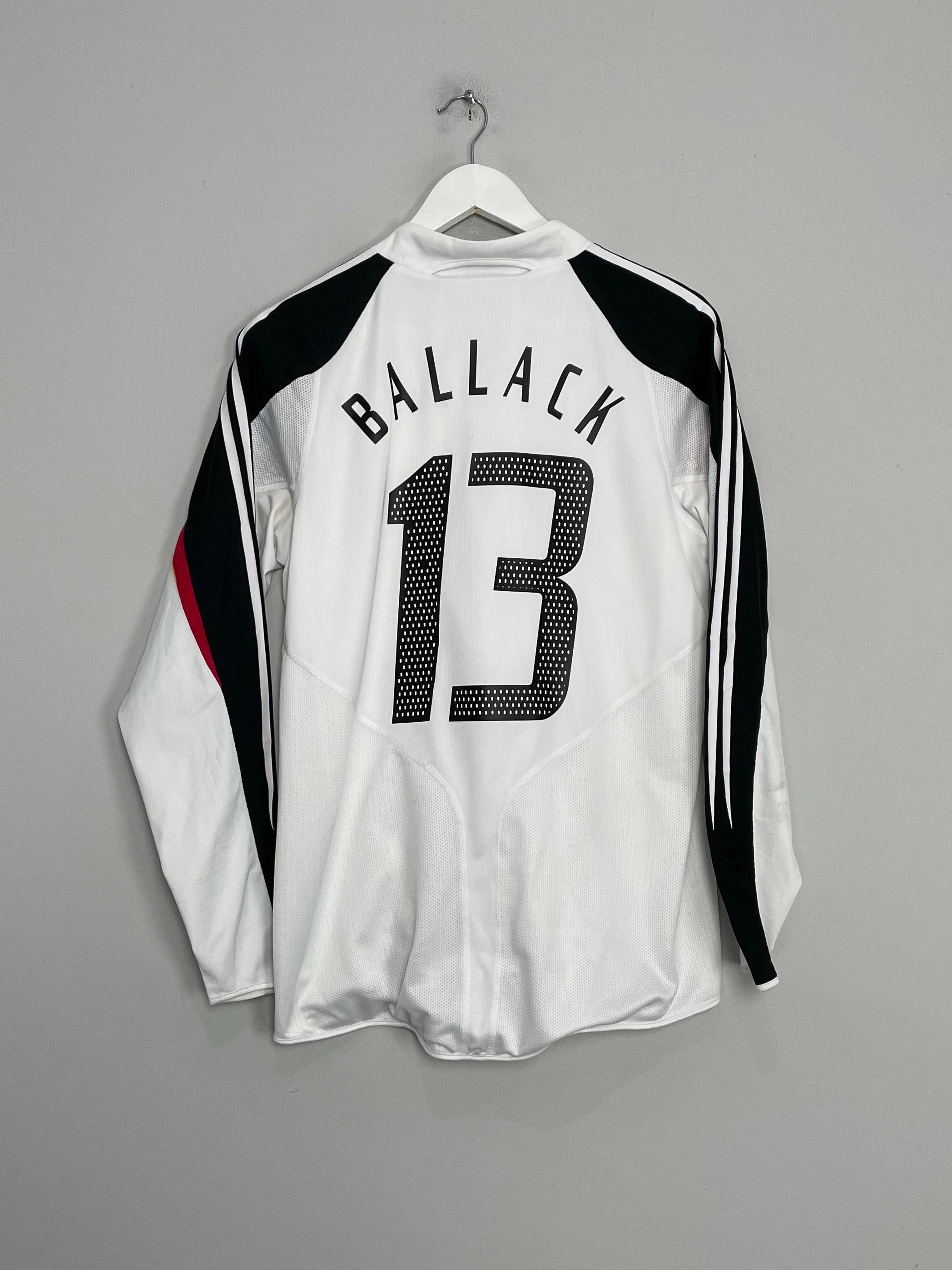 2004/05 GERMANY BALLACK #13 *PLAYER ISSUE* L/S HOME SHIRT (M) ADIDAS Easy Fit Wear