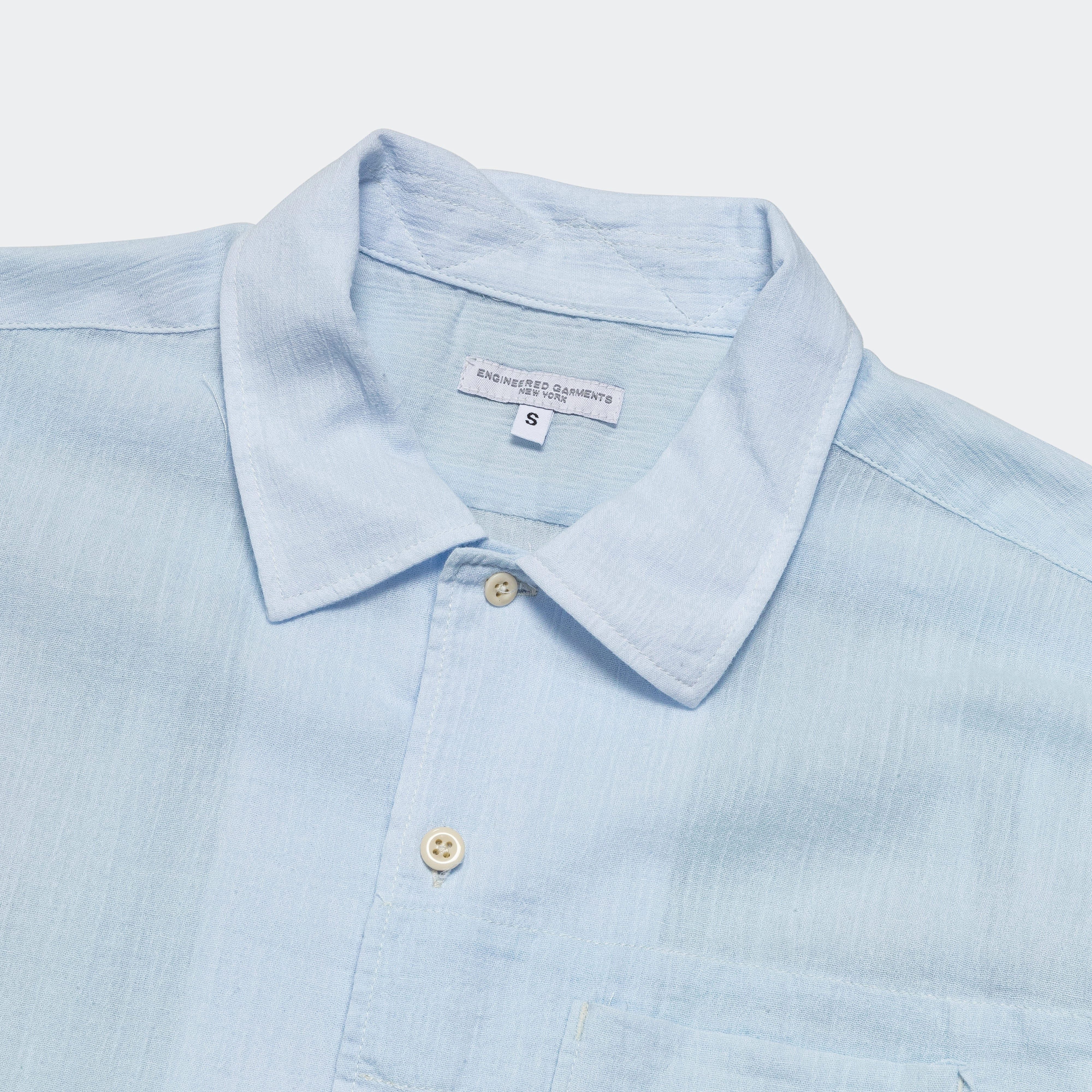 Workwear Ready Camp Shirt - Lt Blue Cotton Crepe