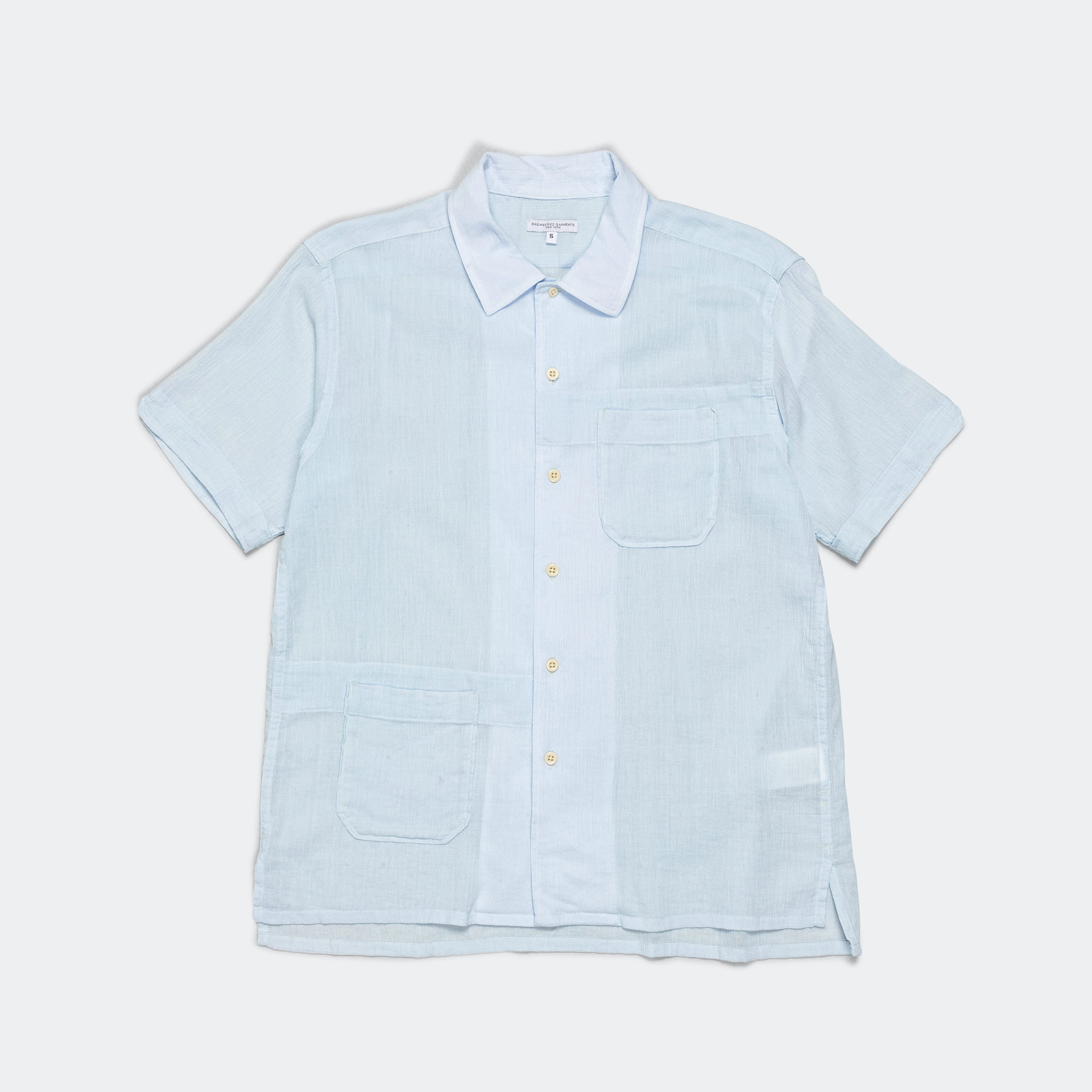 Camp Shirt - Lt Blue Cotton Crepe Sustainable Choice Chic Design