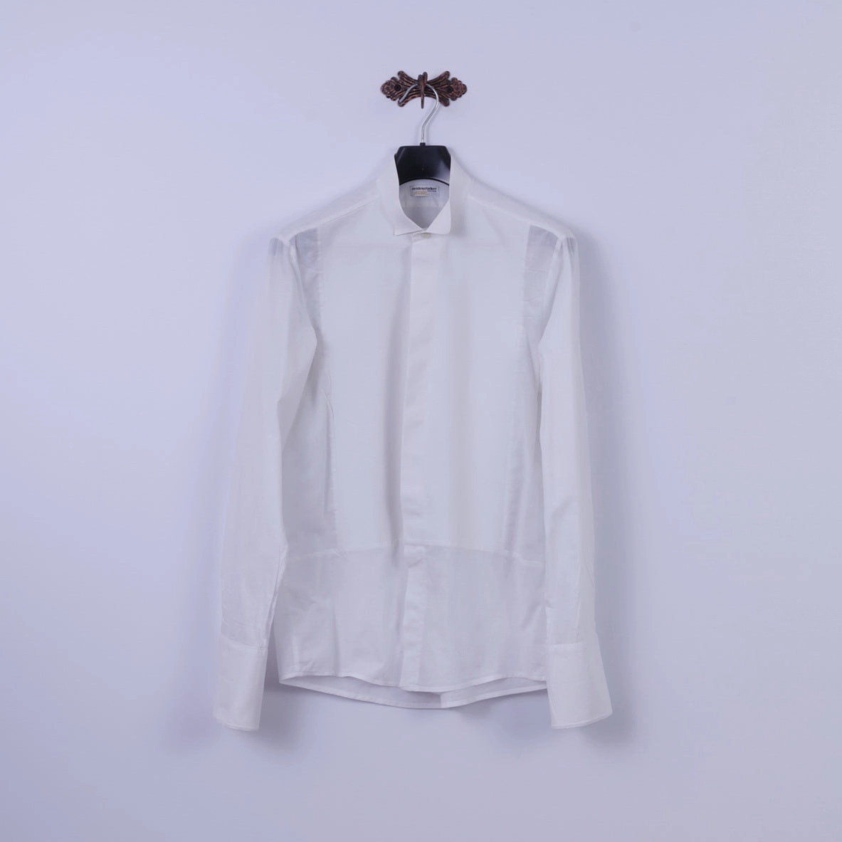 Seidensticker Austria SOIR Mens M Casual Shirt White Cotton Tyrol Long Sleeve Cuff Top Soft Stretch Collar Chic Look