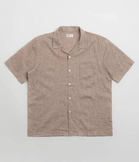 Ruffle Edge Casual Wear Universal Works Road Shirt - Brown