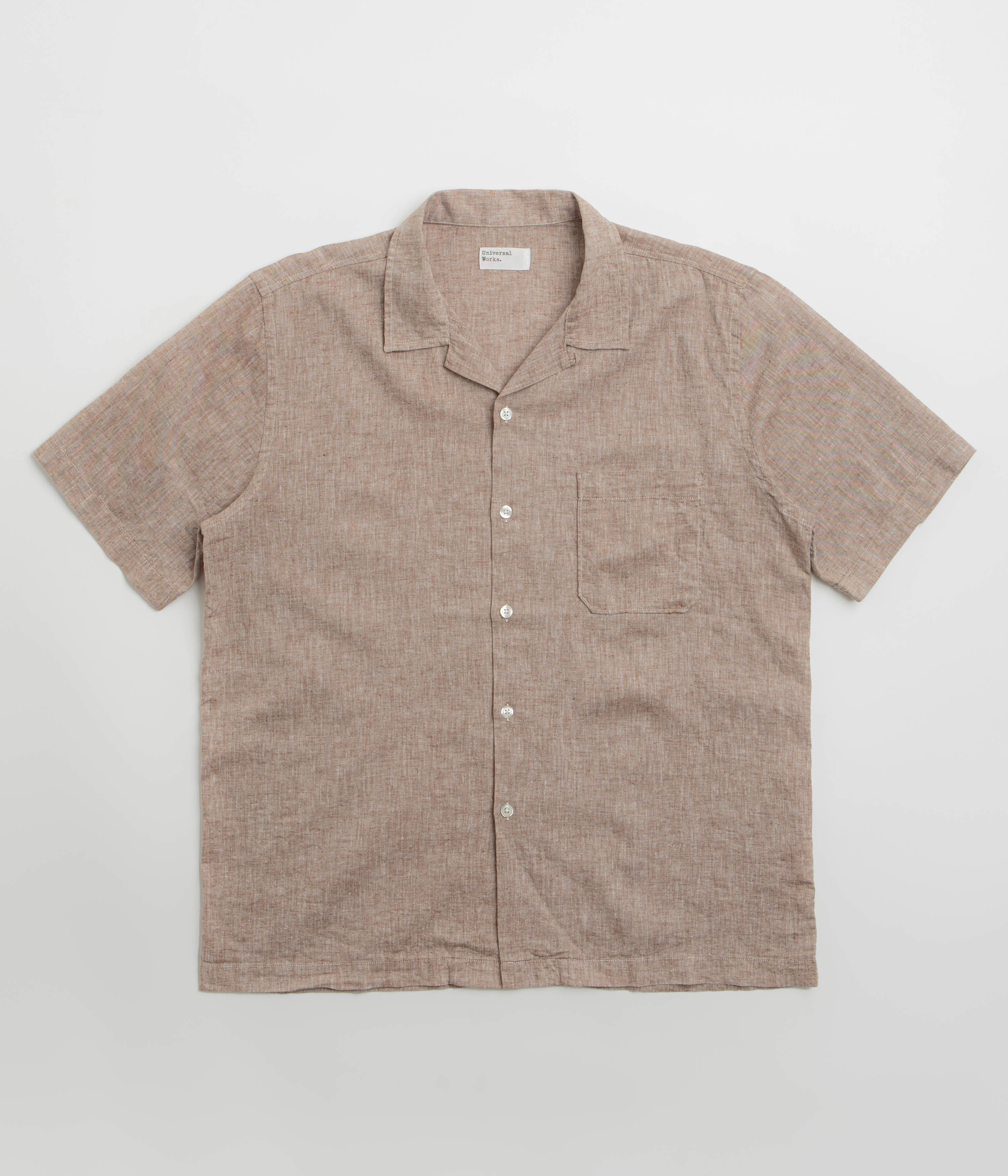 Universal Works Road Shirt - Brown Lightweight texture