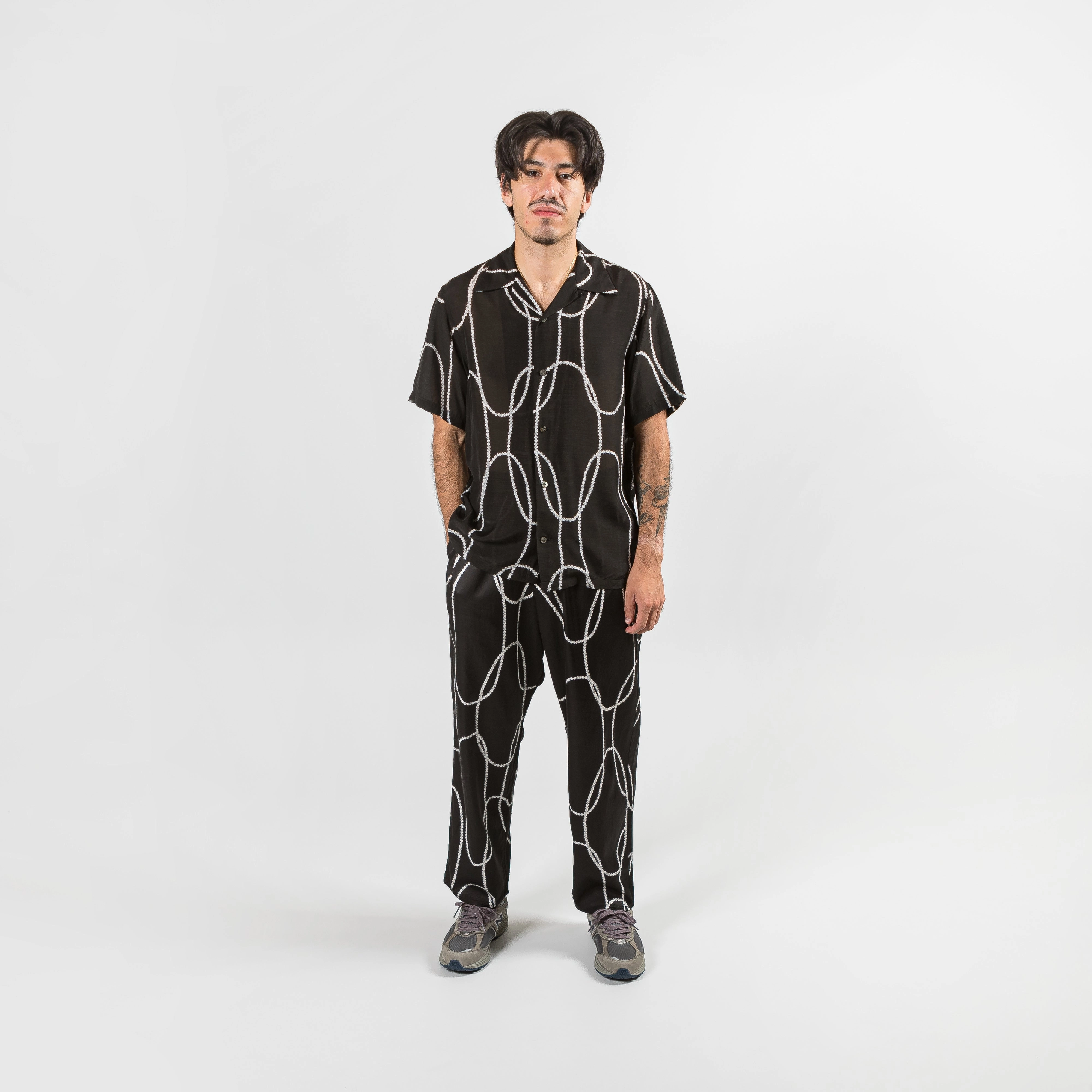 Cotton Rayon PEARL-KATABIRA EASY Pants - Black Stylish Comfort