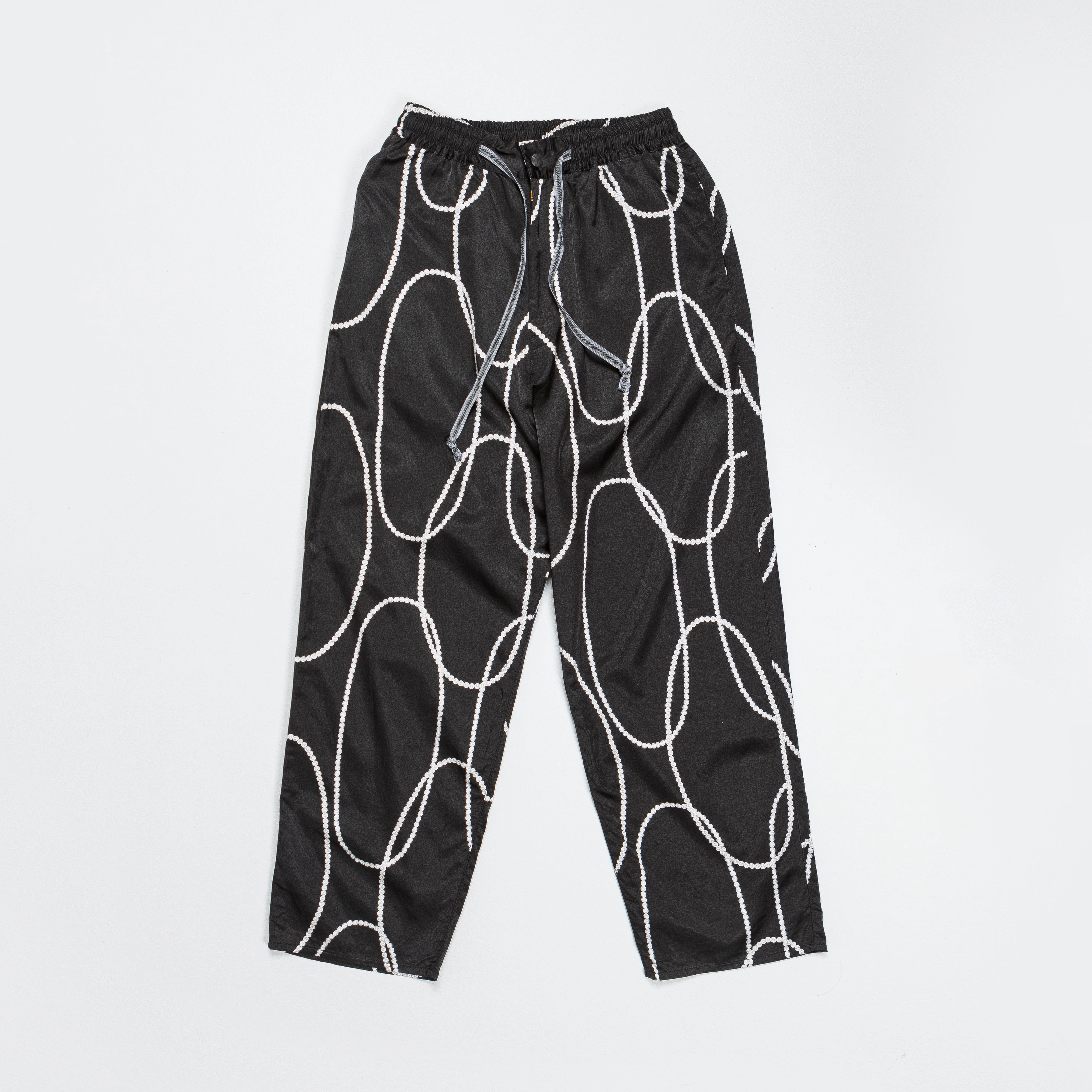 Denim finish Anti Static Lining Cotton Rayon PEARL-KATABIRA EASY Pants - Black