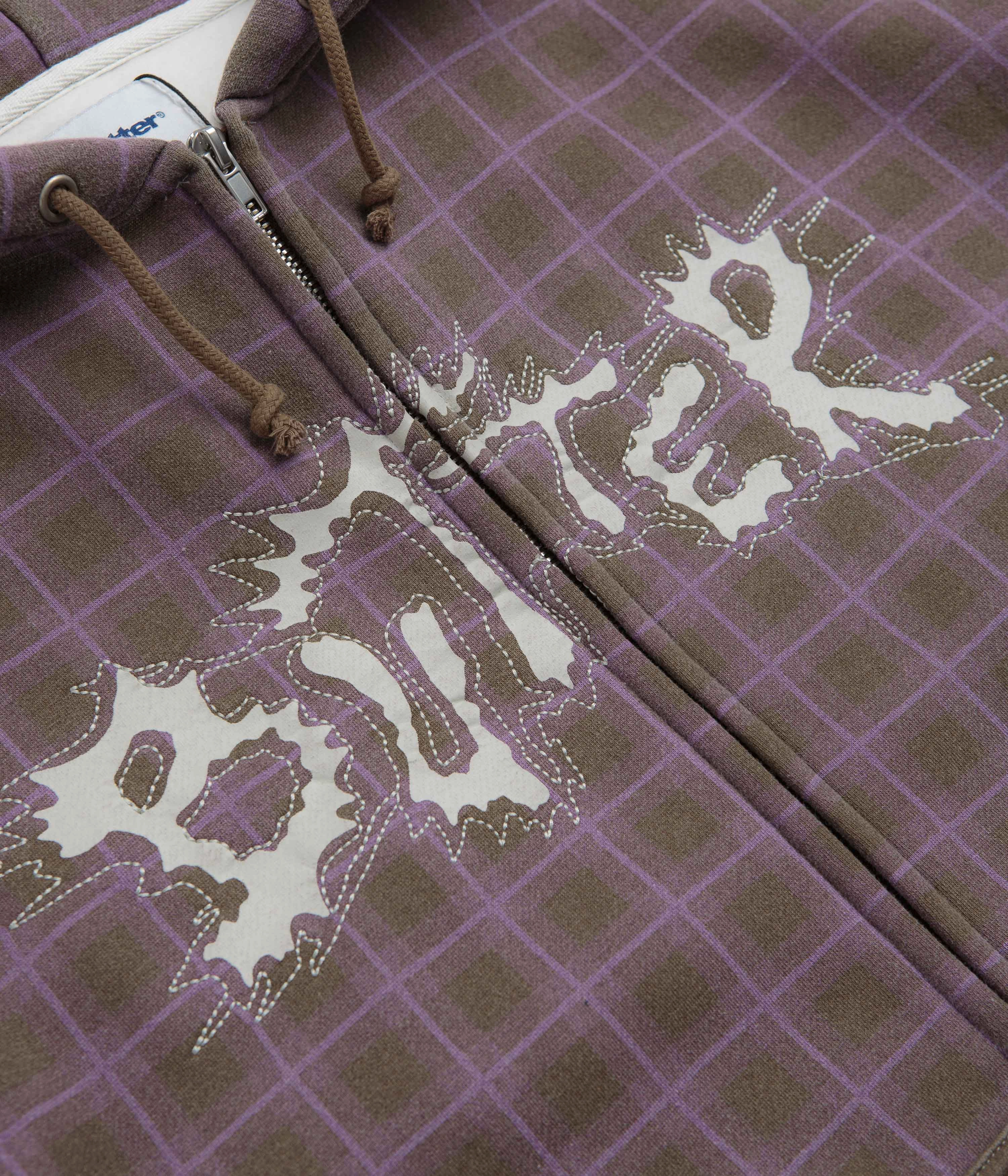 Butter Goods Eruption Zip-Thru Hoodie - Plaid High Quality Cotton