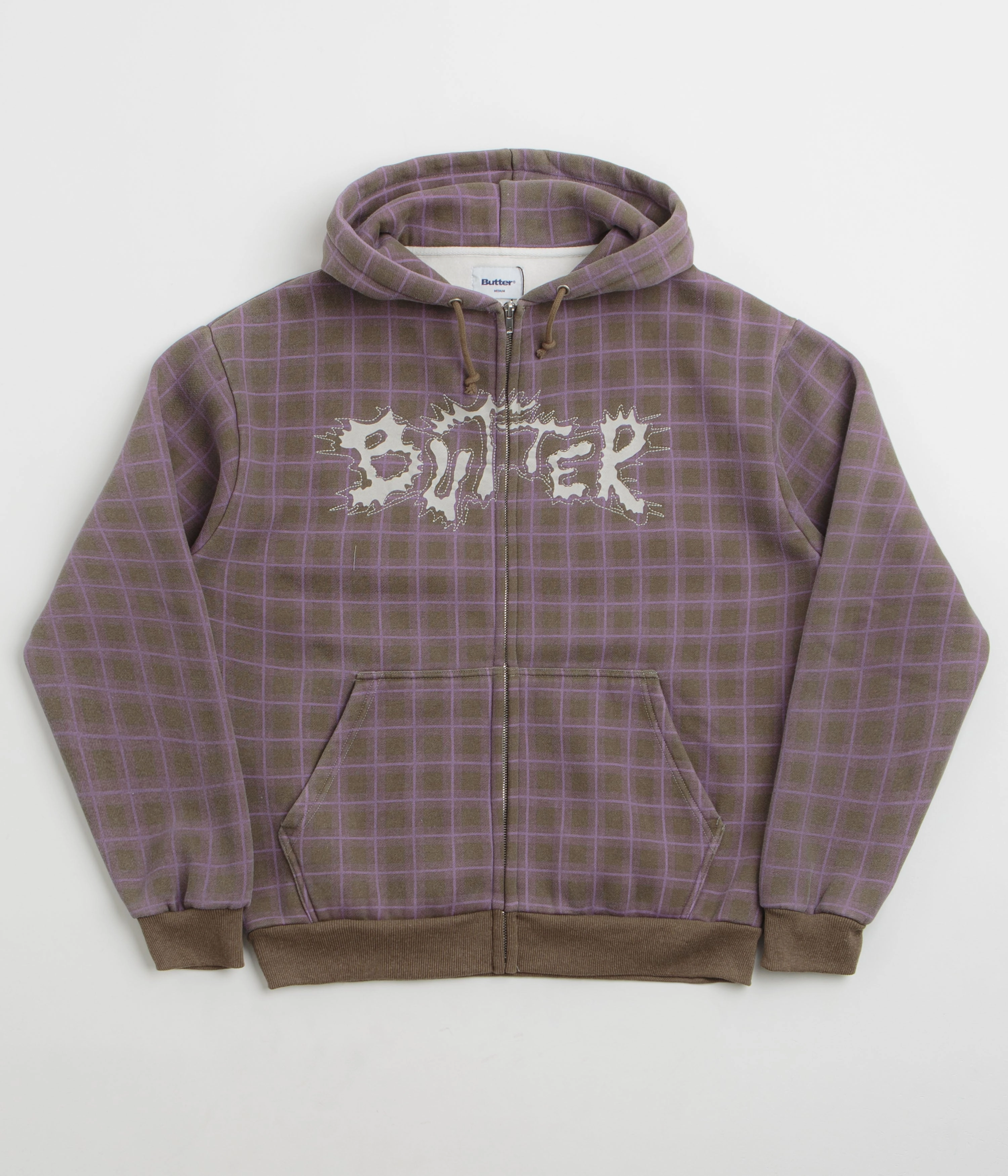 Butter Goods Eruption Zip-Thru Hoodie - Plaid Street Edge Trendy Style