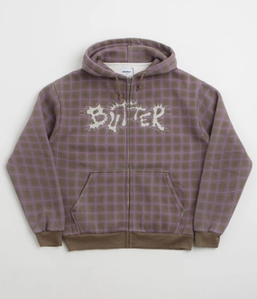 Butter Goods Eruption Zip-Thru Hoodie - Plaid Street Edge Trendy Style
