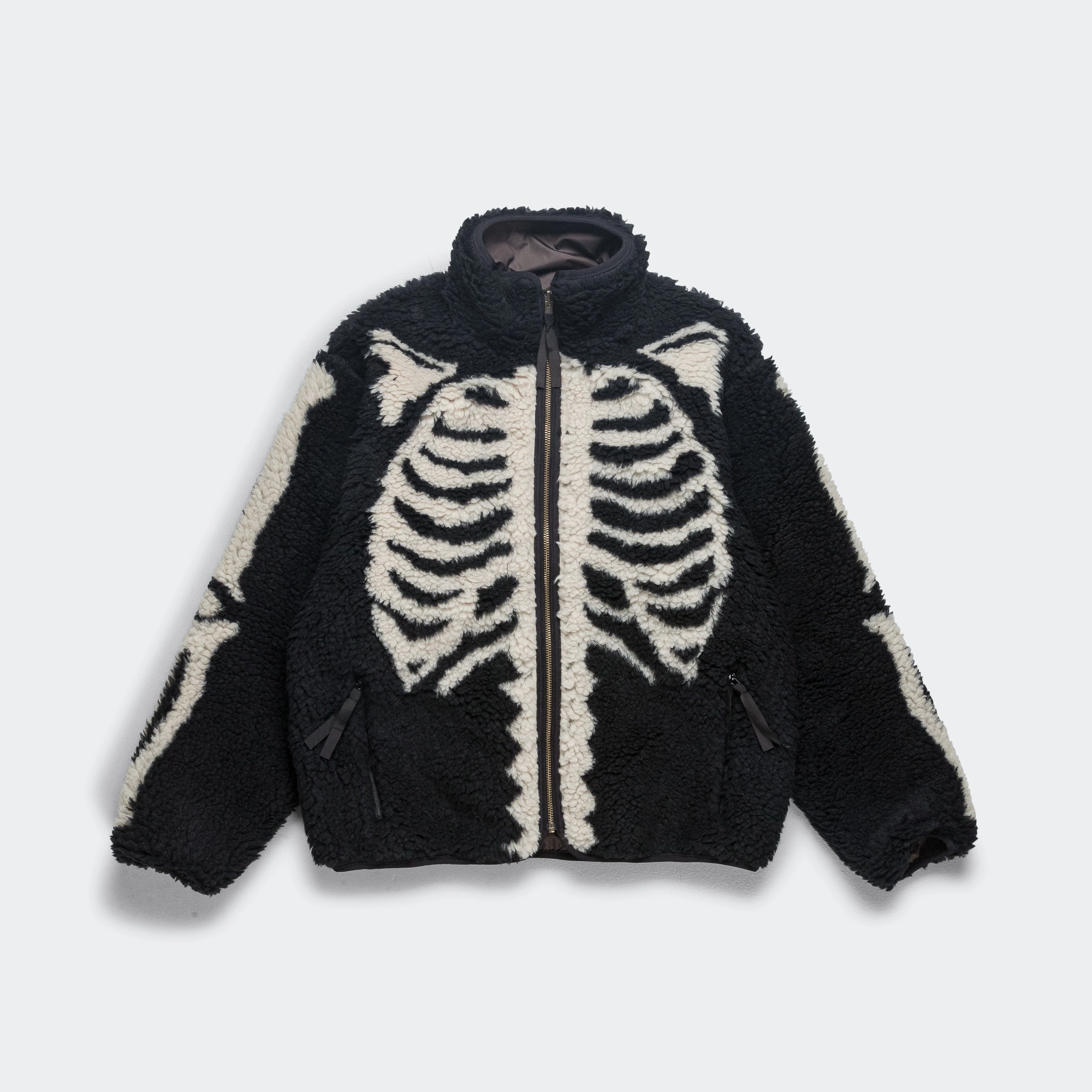 Subtle Layers BONE Boa Fleece Reversible Blouson - Black