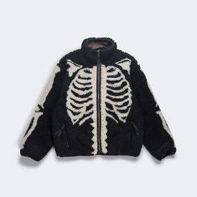 Subtle Layers BONE Boa Fleece Reversible Blouson - Black