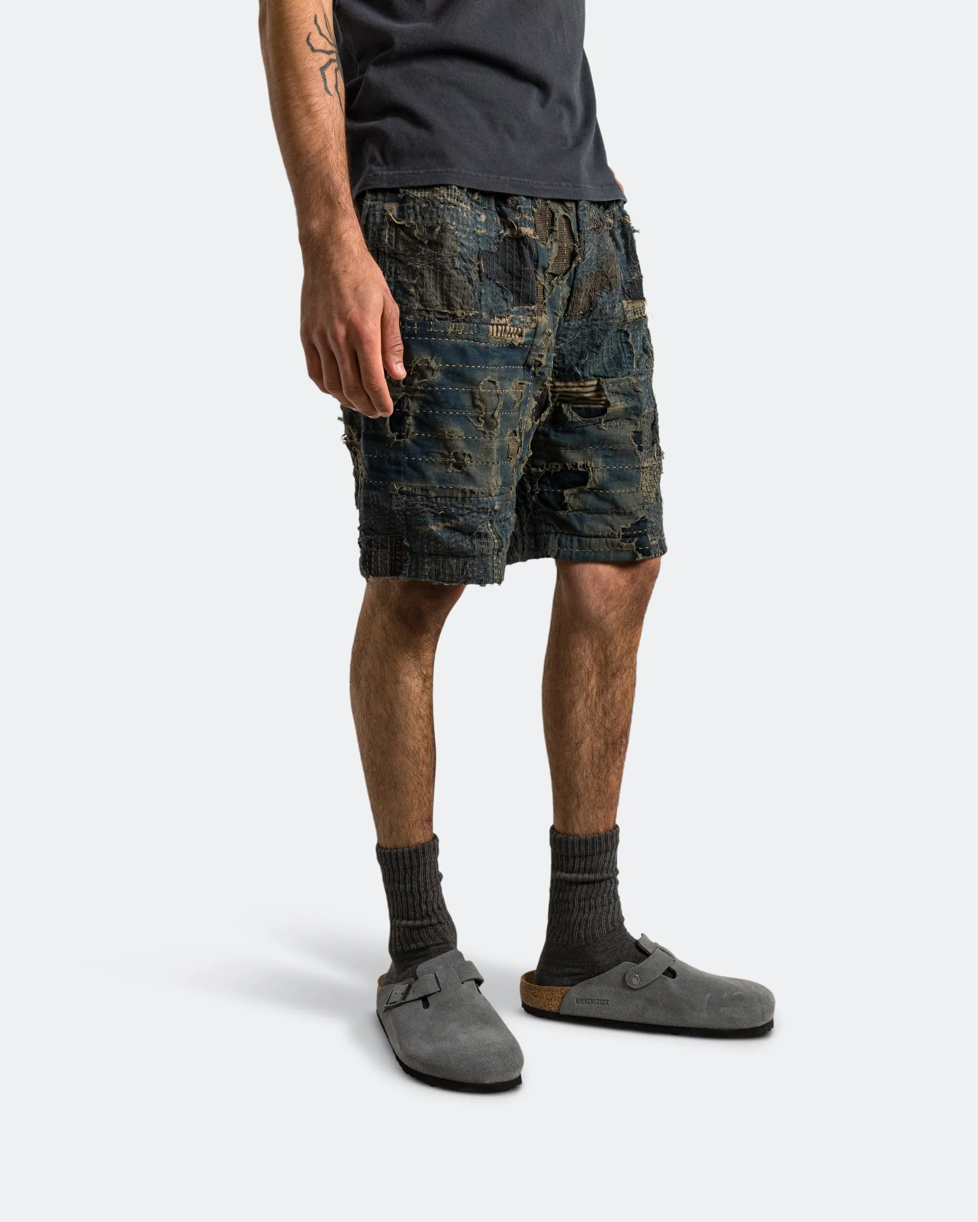 Clean Feel BORO IVY Short Pants - Indigo