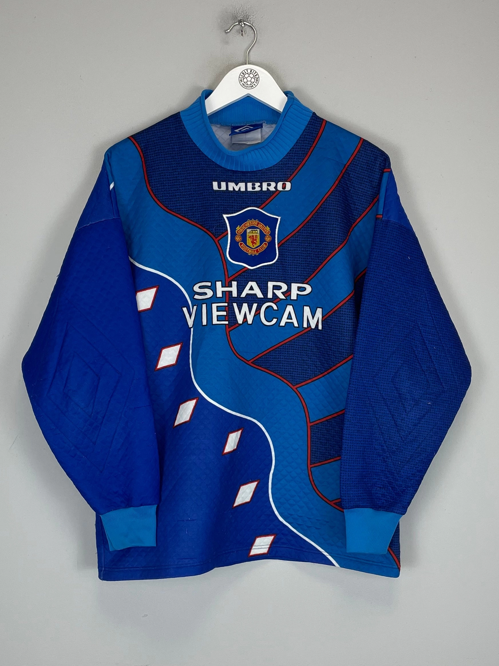 1995/97 MANCHESTER UNITED SCHMEICHEL #1 GK SHIRT (M) UMBRO Active Weekend Multi Directional Stretch