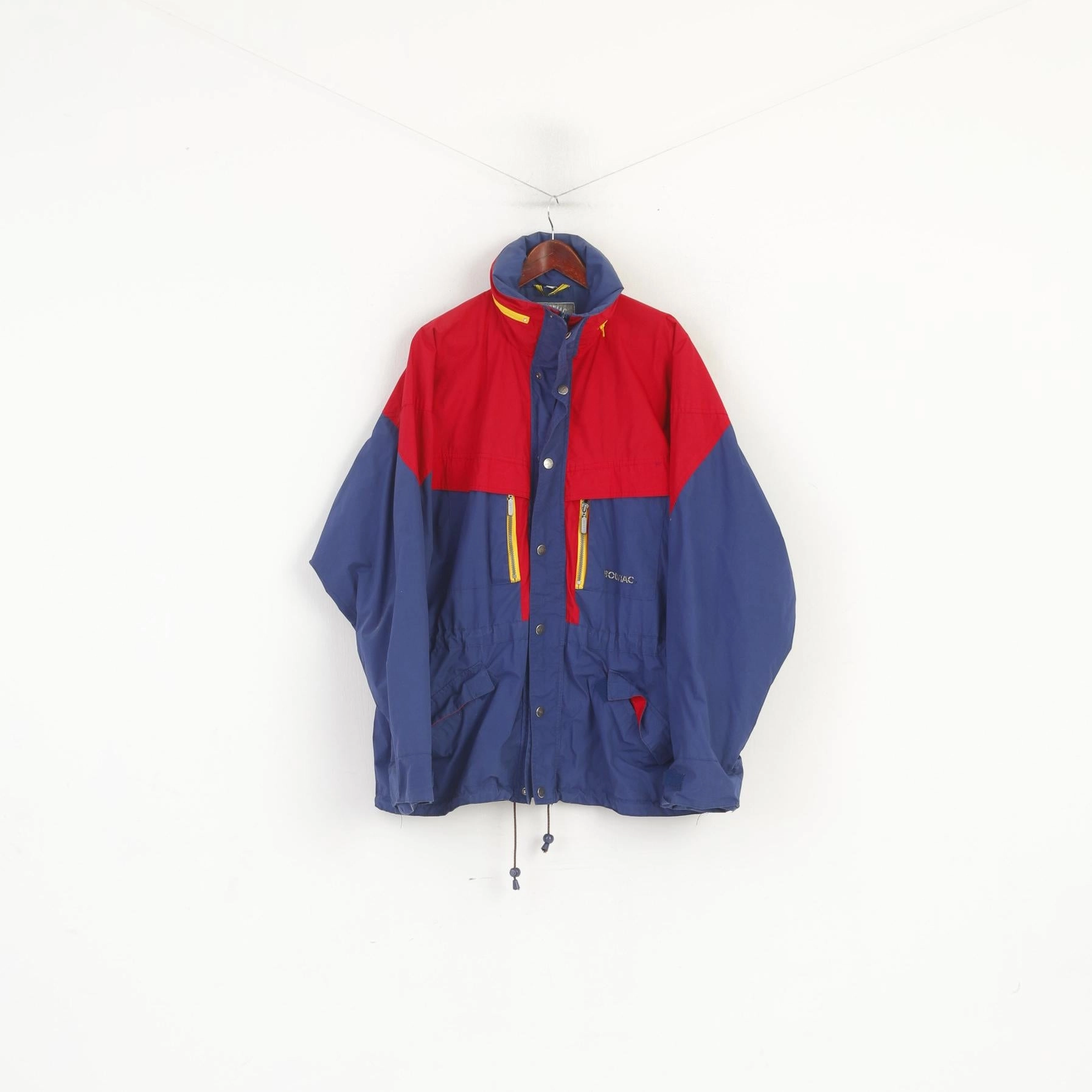 Durable Outer Layer Softshell Outer Layer Bouviac Sportswear Mens XL Jacket Navy Vintage Hidden Hood Outdoor Parka Top