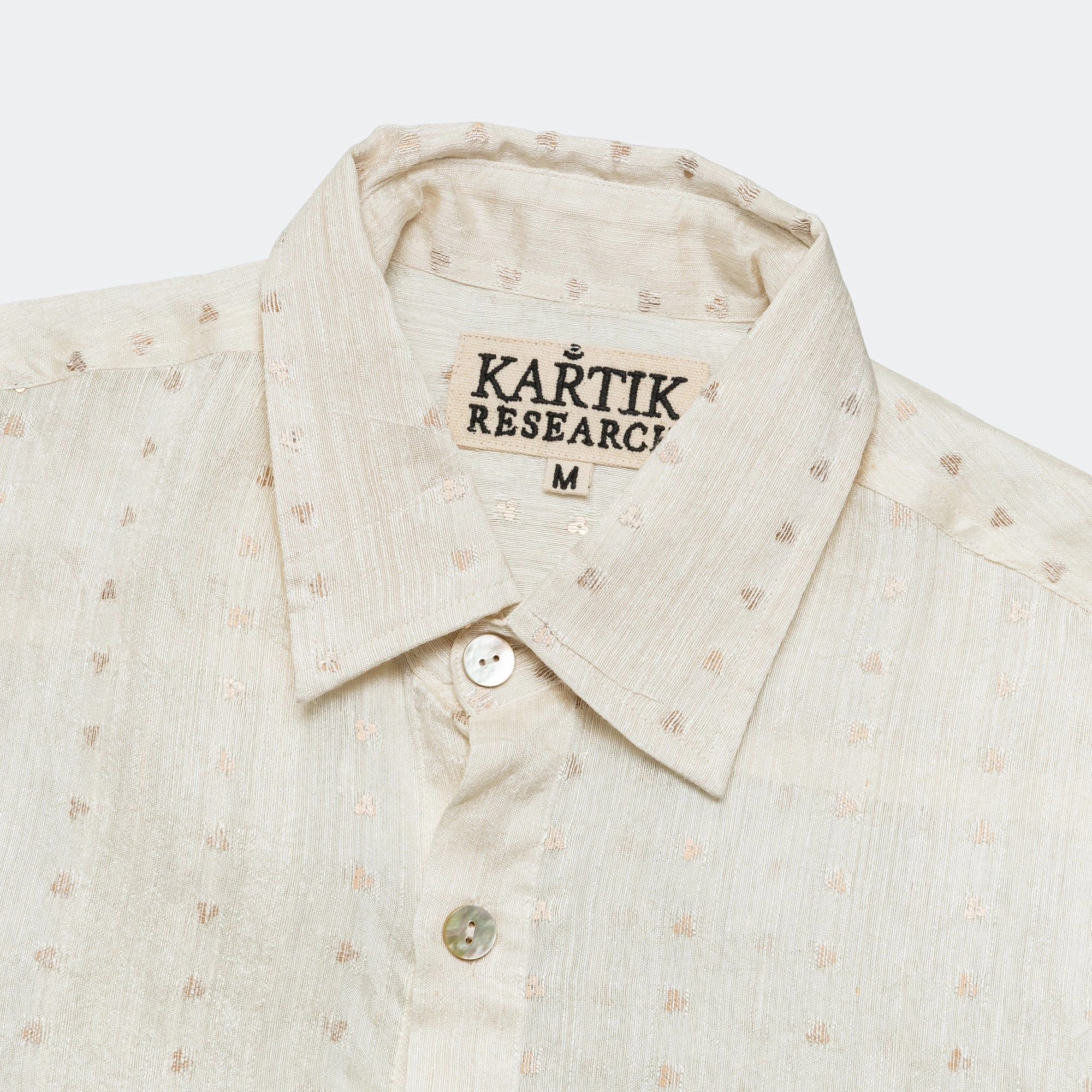 Rooftop Bar Soft Touch Box Shirt LS - Sequin Weave White/Gold