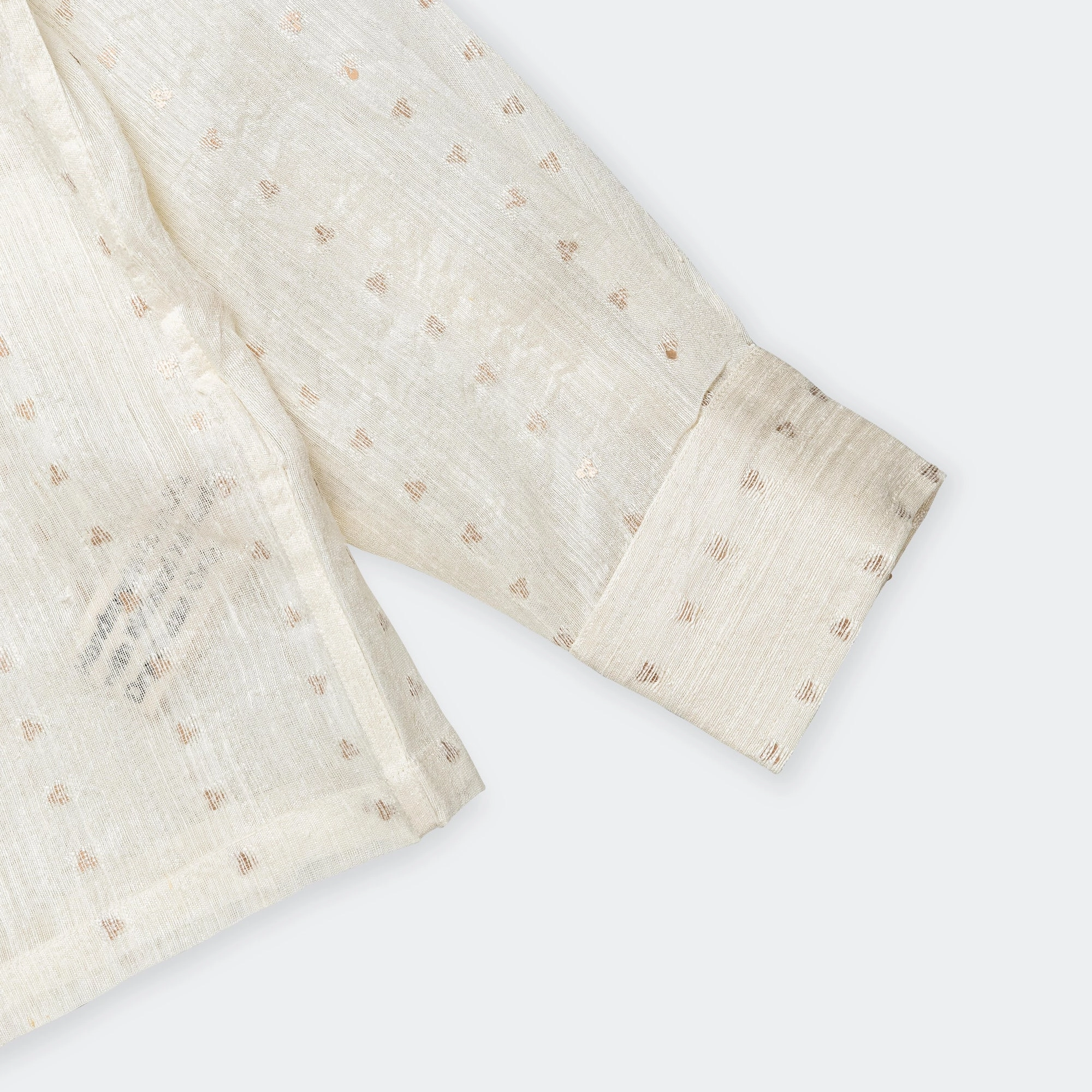 Mix-And-Match Box Shirt LS - Sequin Weave White/Gold