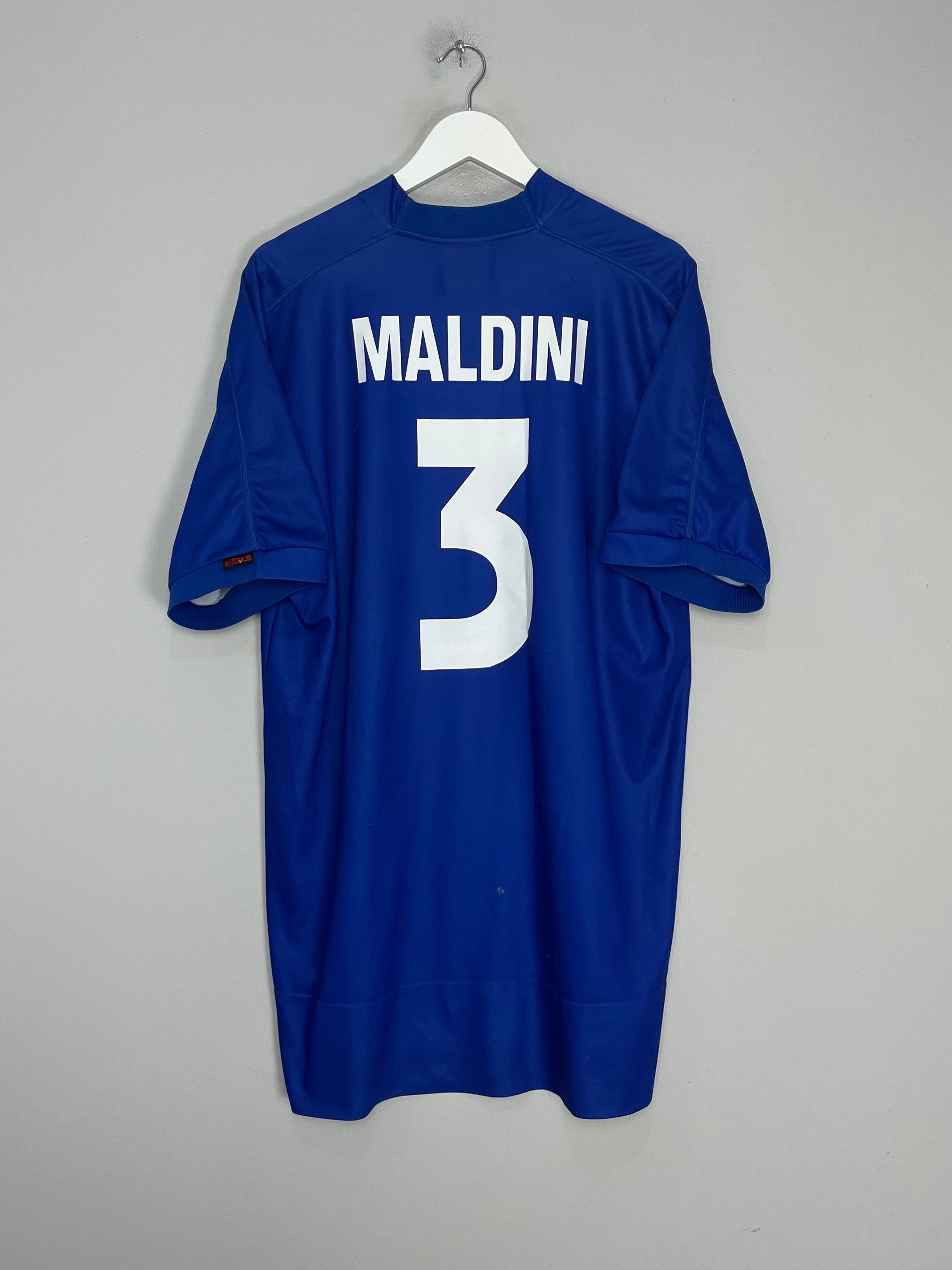 1998/99 ITALY MALDINI #3 HOME SHIRT (XXL) KAPPA Fade Resistant Finish Layered Look Design