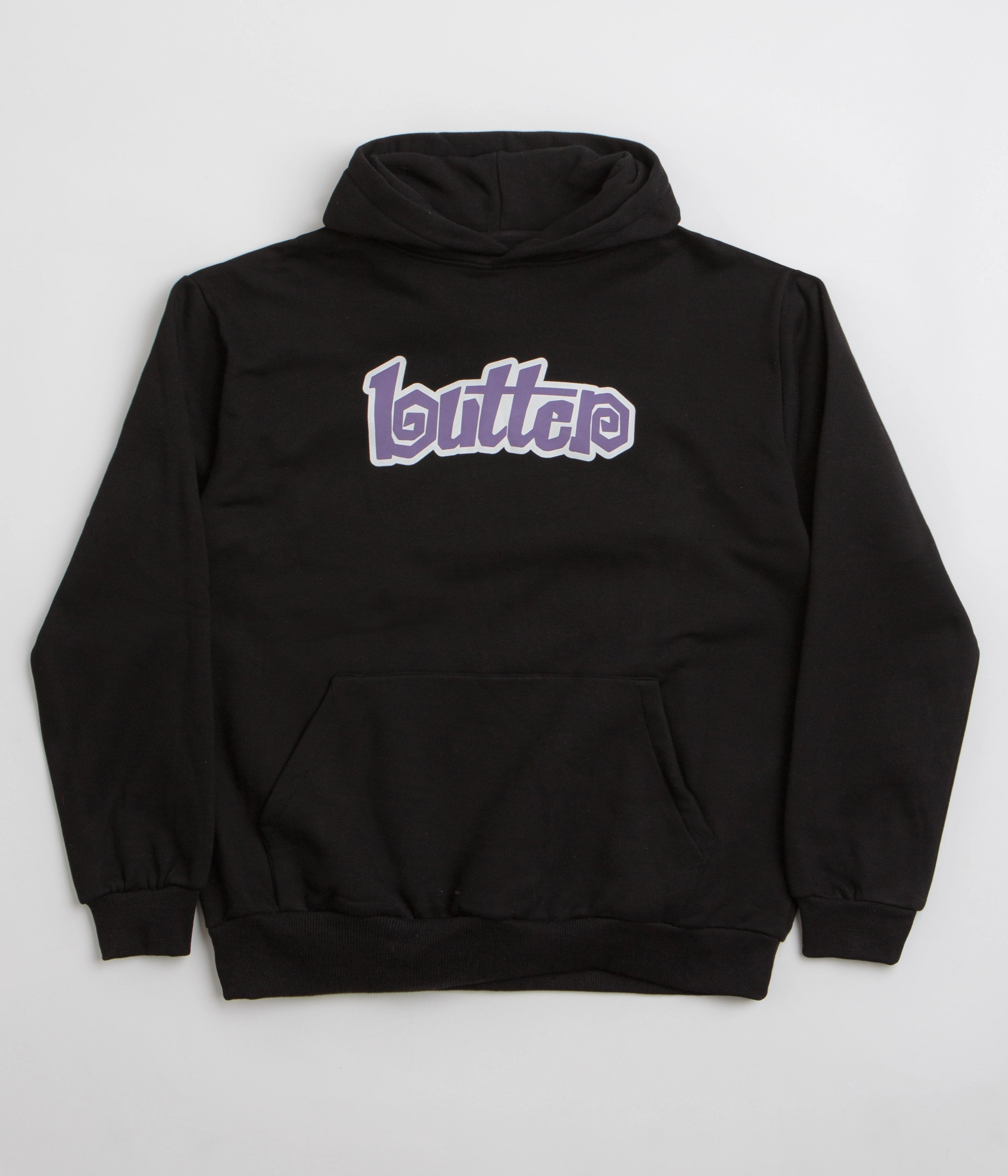 Butter Goods Swirl Hoodie - Black / Purple Teenager